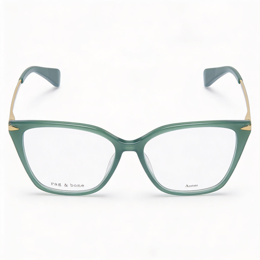 Gafas de sol rag & bone Modern Rnb3005 para mujer, montura de acetato verde, lentes de policarbonato verde, 53 mm