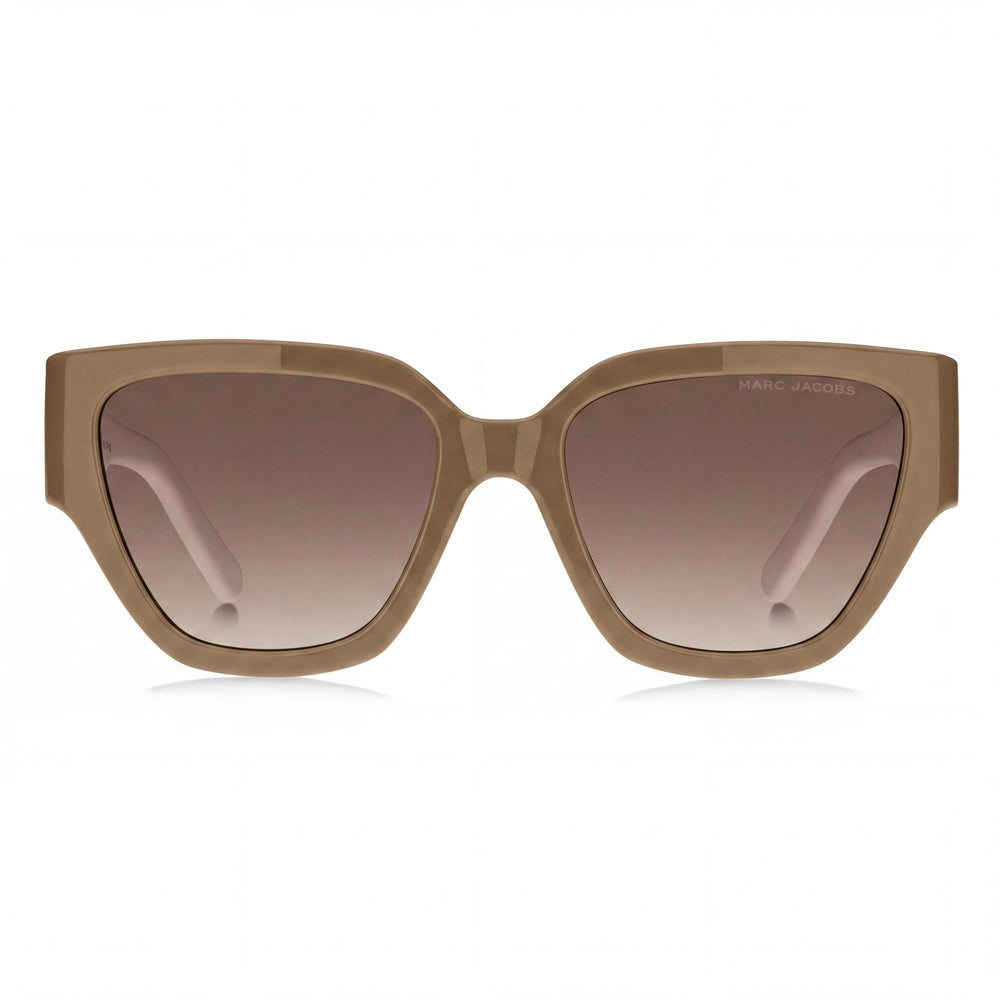 Gafas de sol Marc Jacobs para mujer, informales, de montura beige de propionato de celulosa con cristales marrones sombreados de 54 mm