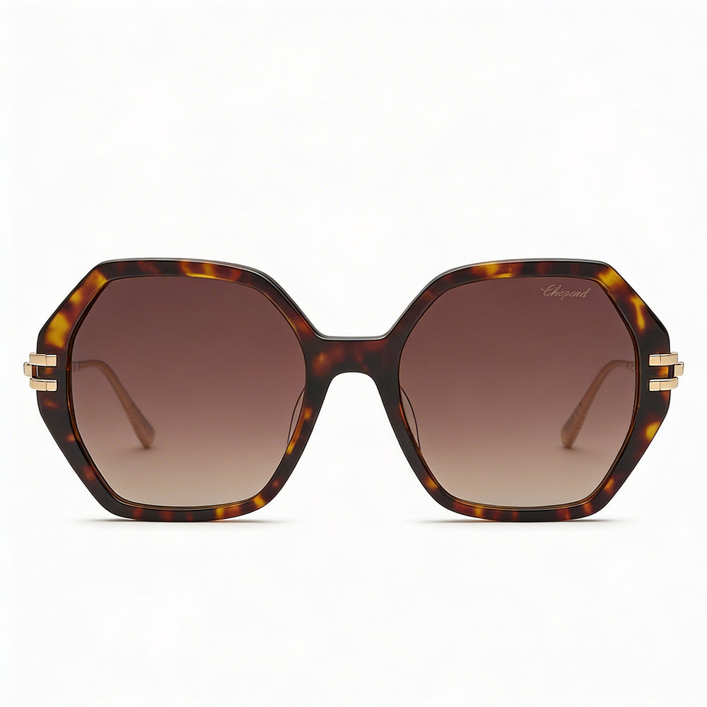 Gafas de sol Chopard Sch370m para mujer, de acetato de celulosa habana oscuro con lentes degradadas marrones, protección UV 57-19-135