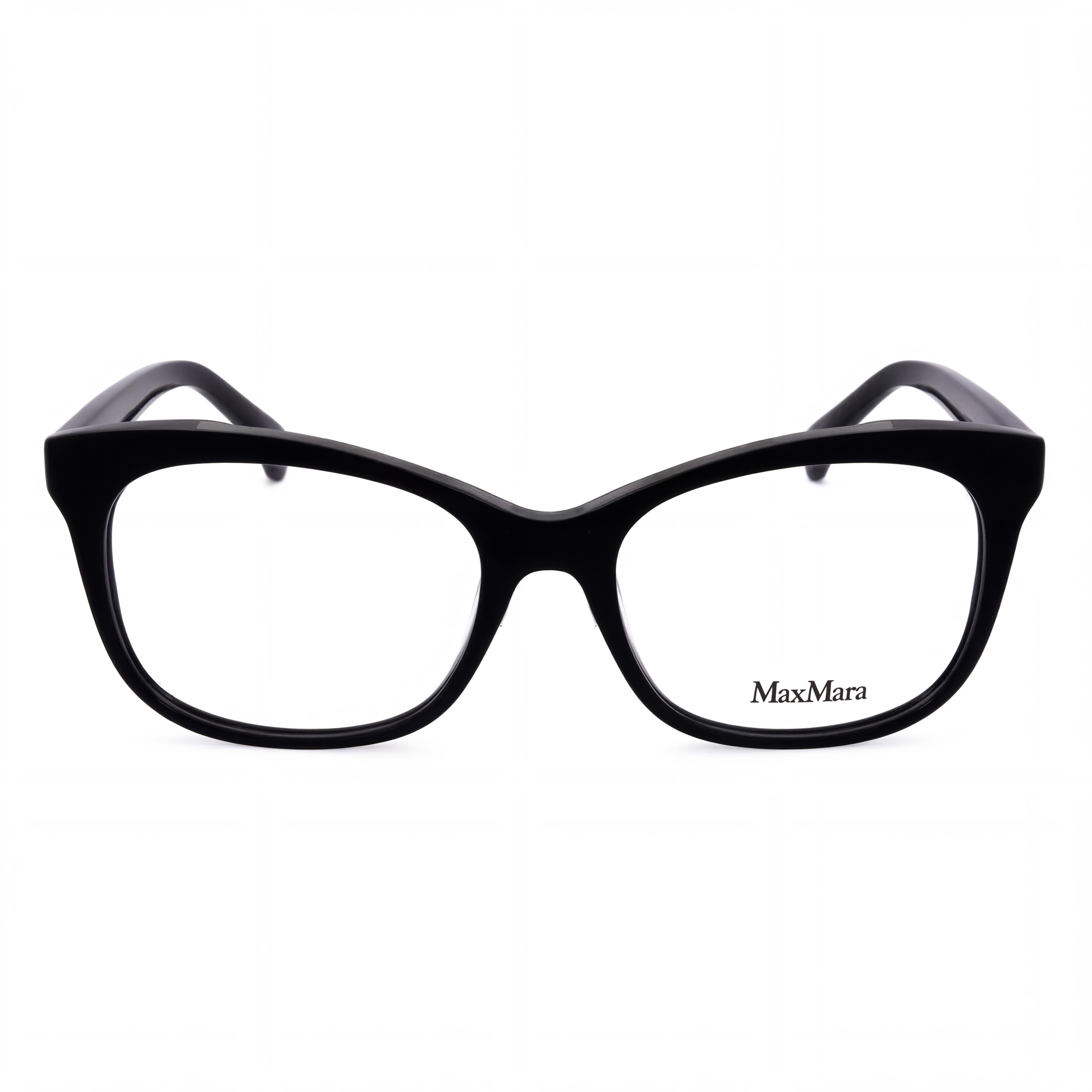 MaxMara Mm5094 Men's Shiny Black Plastic Frame Polycarbonate Eyewear Lens Width 52mm, Photo 2