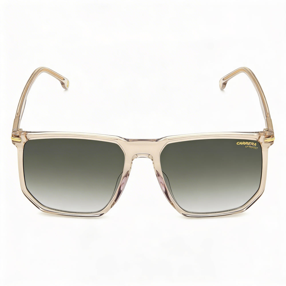 Gafas de sol unisex Carrera Casual con montura de acetato rosa, lentes con sombreado verde y protección UV 100 %, 58 mm