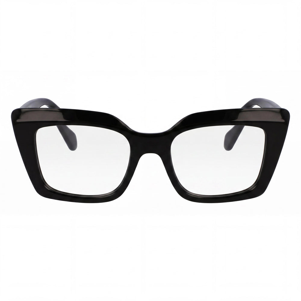 Gafas de hombre Ferragamo Sf3008 con montura de metal negra y lentes transparentes, lente de 50 mm, puente de 19 mm, patilla de 140 mm