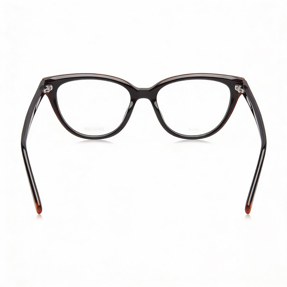Gafas de sol modernas Missoni para mujer con montura de acetato en color negro habano, lentes de policarbonato no polarizado de 52 mm