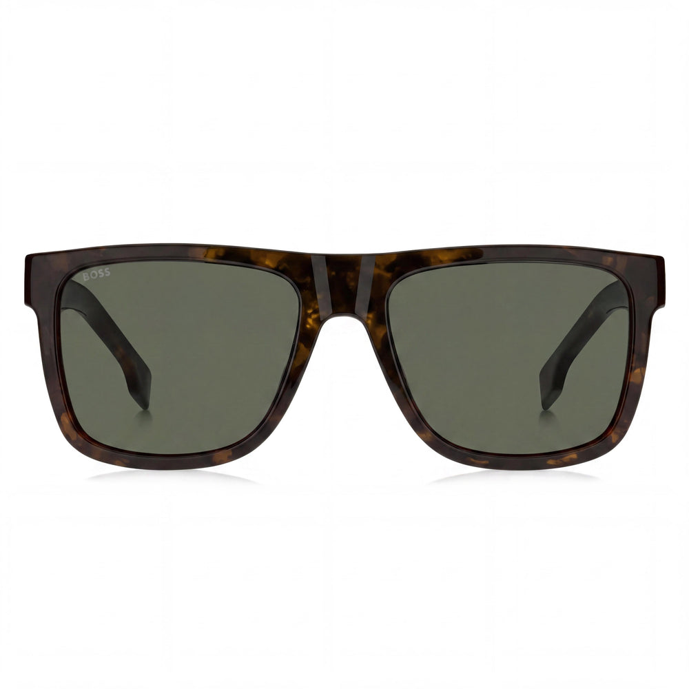 Gafas de Sol Hugo Boss Casual para Hombre, Montura de Celulosa Ecológica Negra, Lente Espejo, Protección UV, 43,5 mm