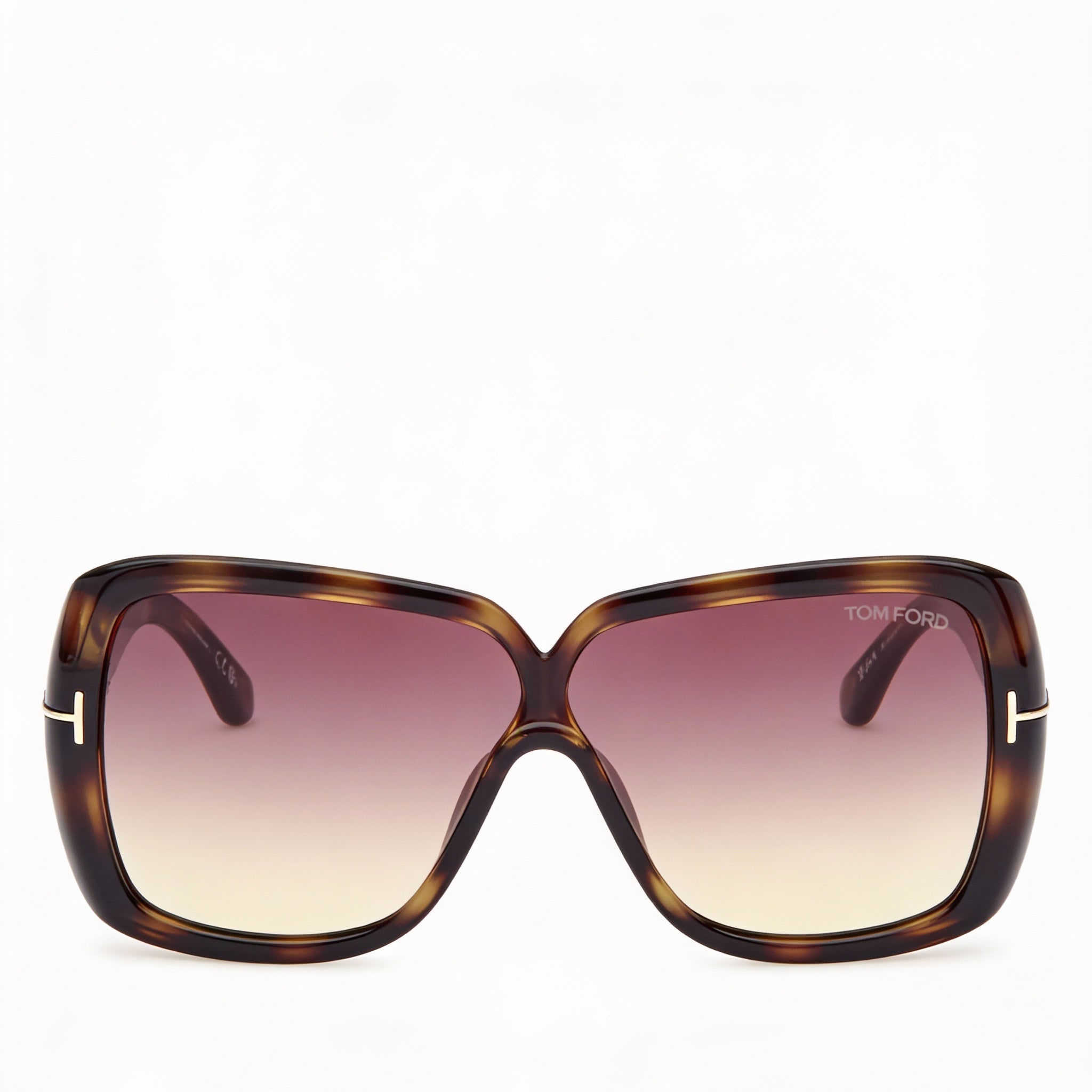 Tom Ford FT1037 MARILYN Women's Sunglasses, Dark Tortoise Plastic Frame, Gradient Violet Mirror Lenses, 61mm, Photo 2