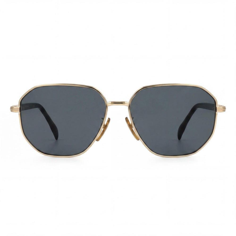 David Beckham Db 1132/F/S Classic Unisex Metal Frame Non-Polarized Gold Black Sunglasses 60mm Lens