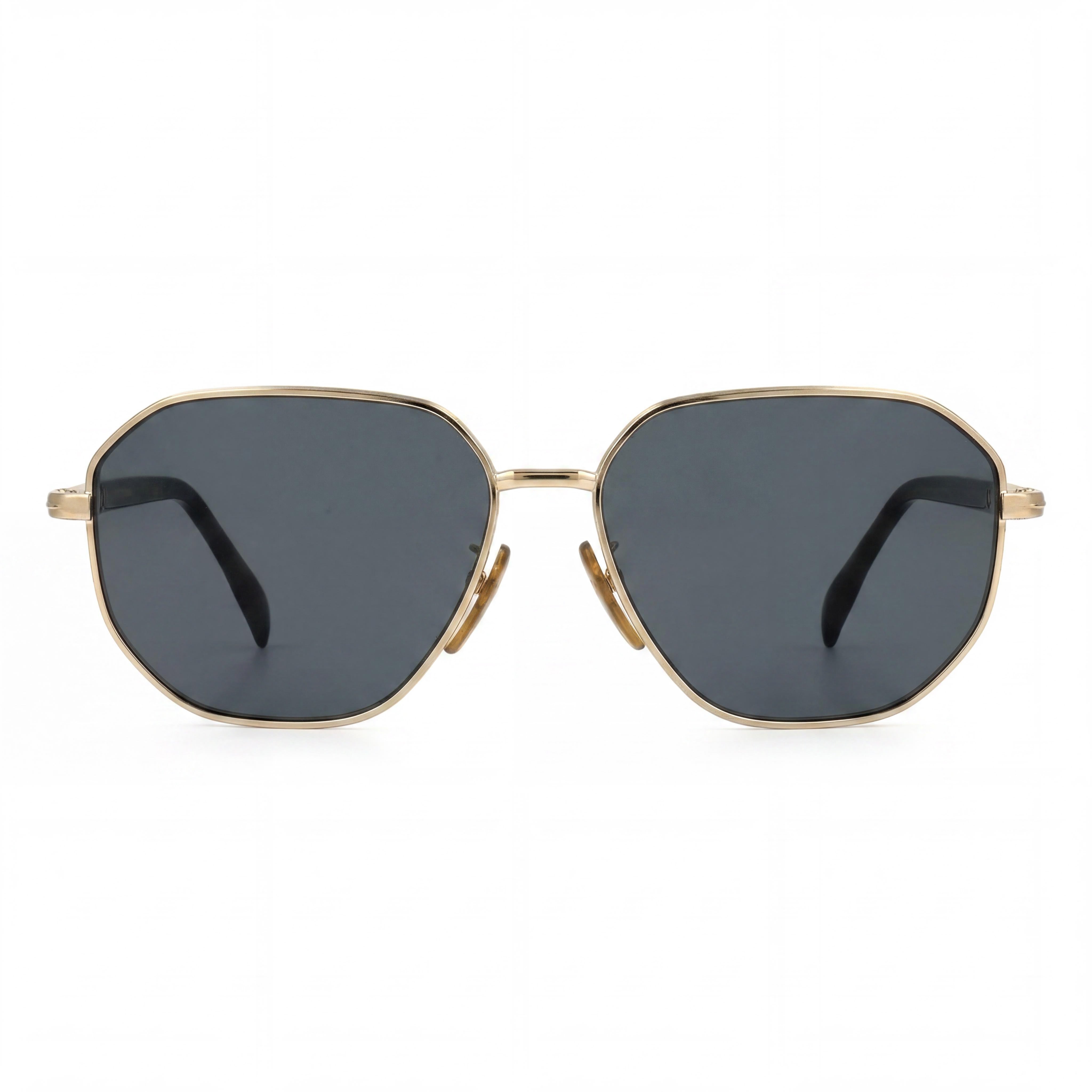 David Beckham Db 1132/F/S Gafas de Sol Clásicas Unisex de Metal No Polarizadas Oro Negro Lente de 60mm, Photo 2