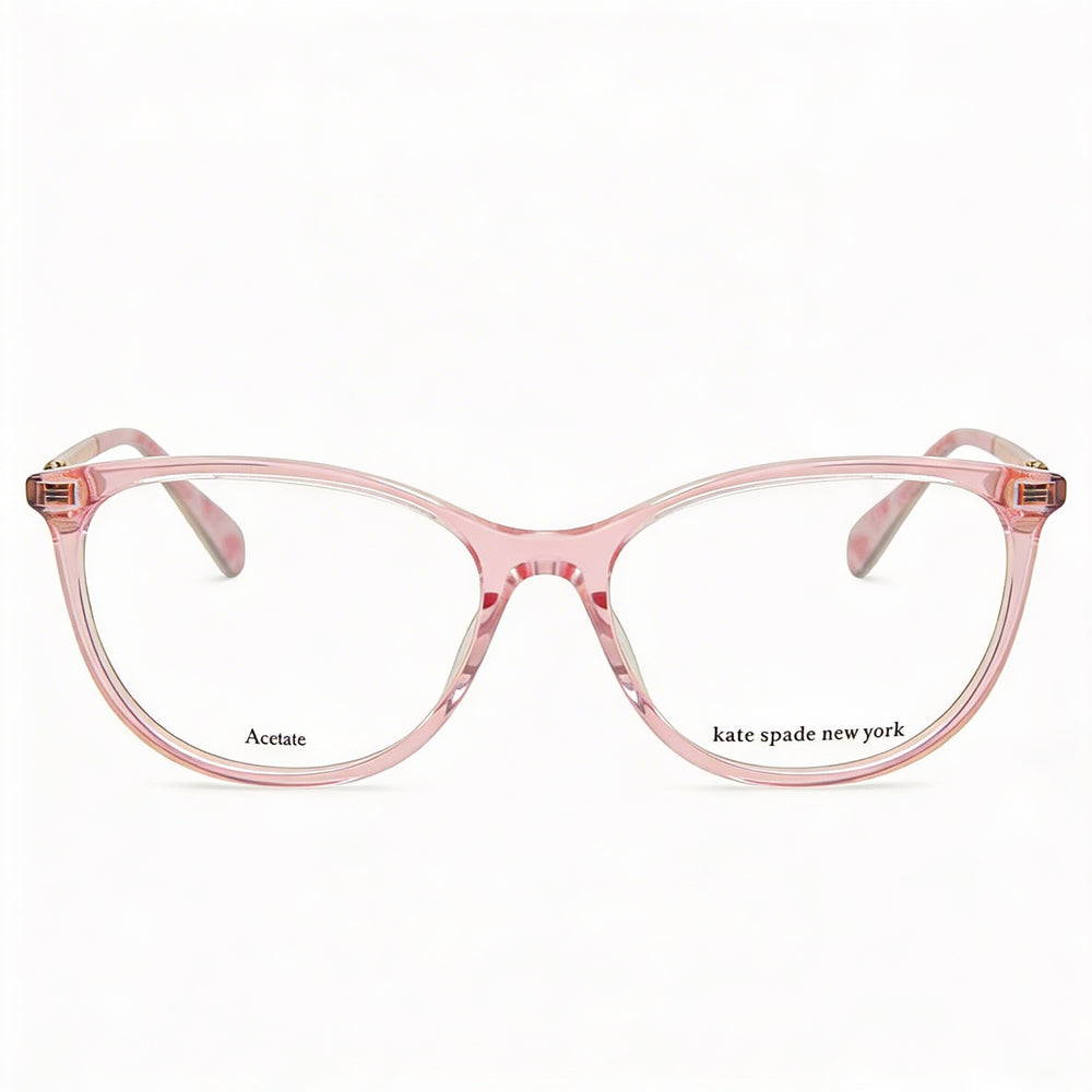 kate spade new york Kimberlee Gafas de Prescripción Ojo de Gato de Plástico Rosa para Mujer 52mm con Lentes Transparentes No Polarizadas