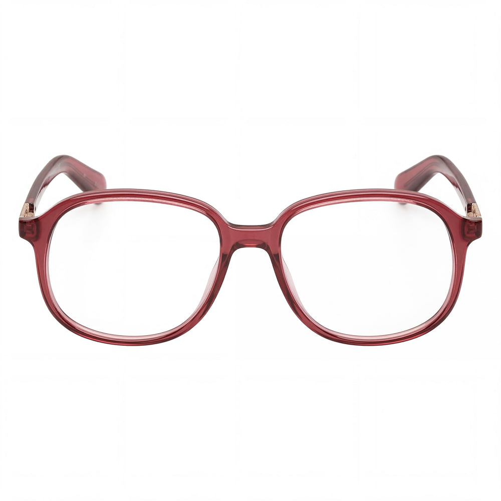 GUESS Gafas Unisex Casual de Plástico Burdeos de 53 mm con Cristales Transparentes Sin Protección UV