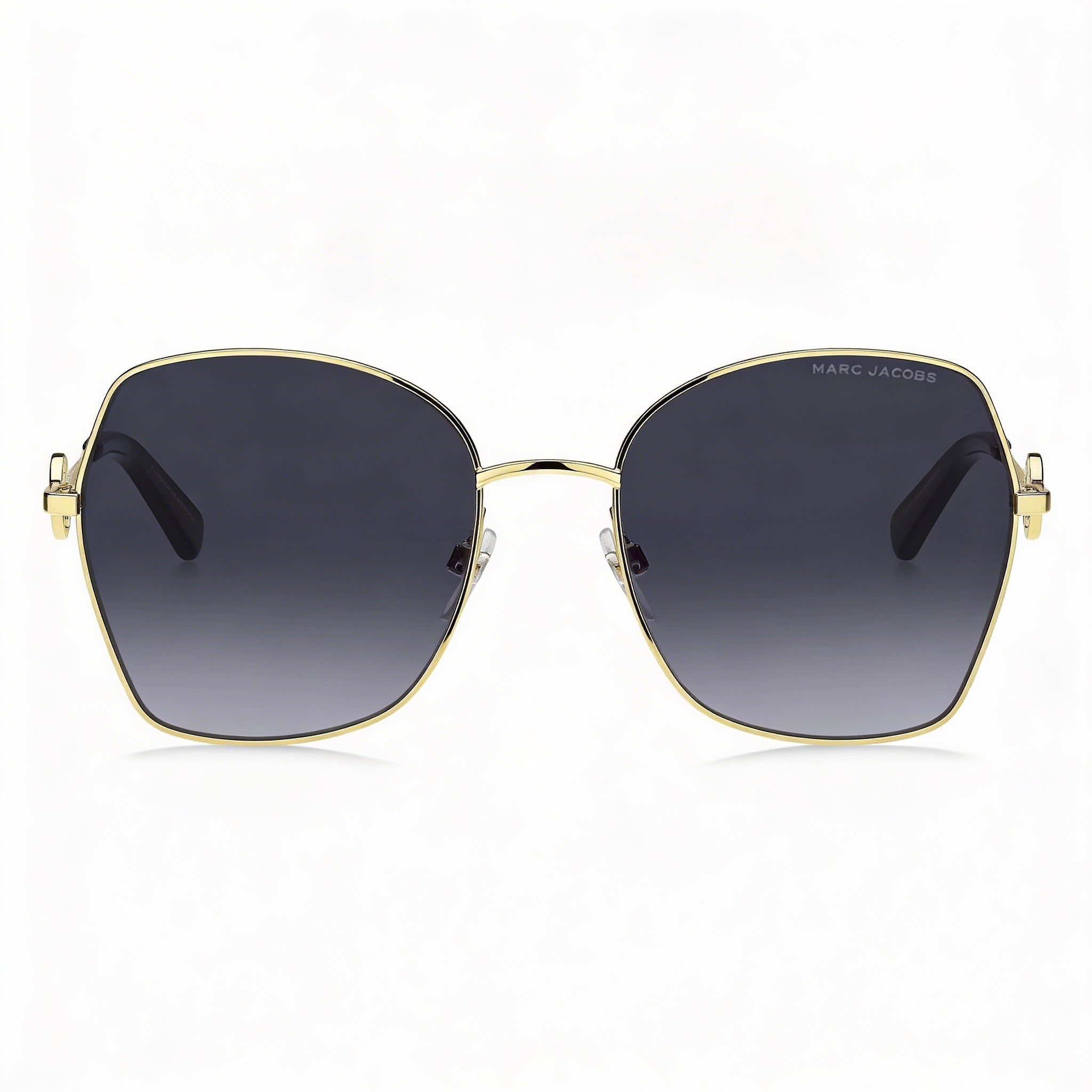 Marc Jacobs Classic MARC 688/S Women's Gold Black Metal Square Sunglasses with Dark Grey Shaded Lenses and UV Protection 57mm, Photo 2