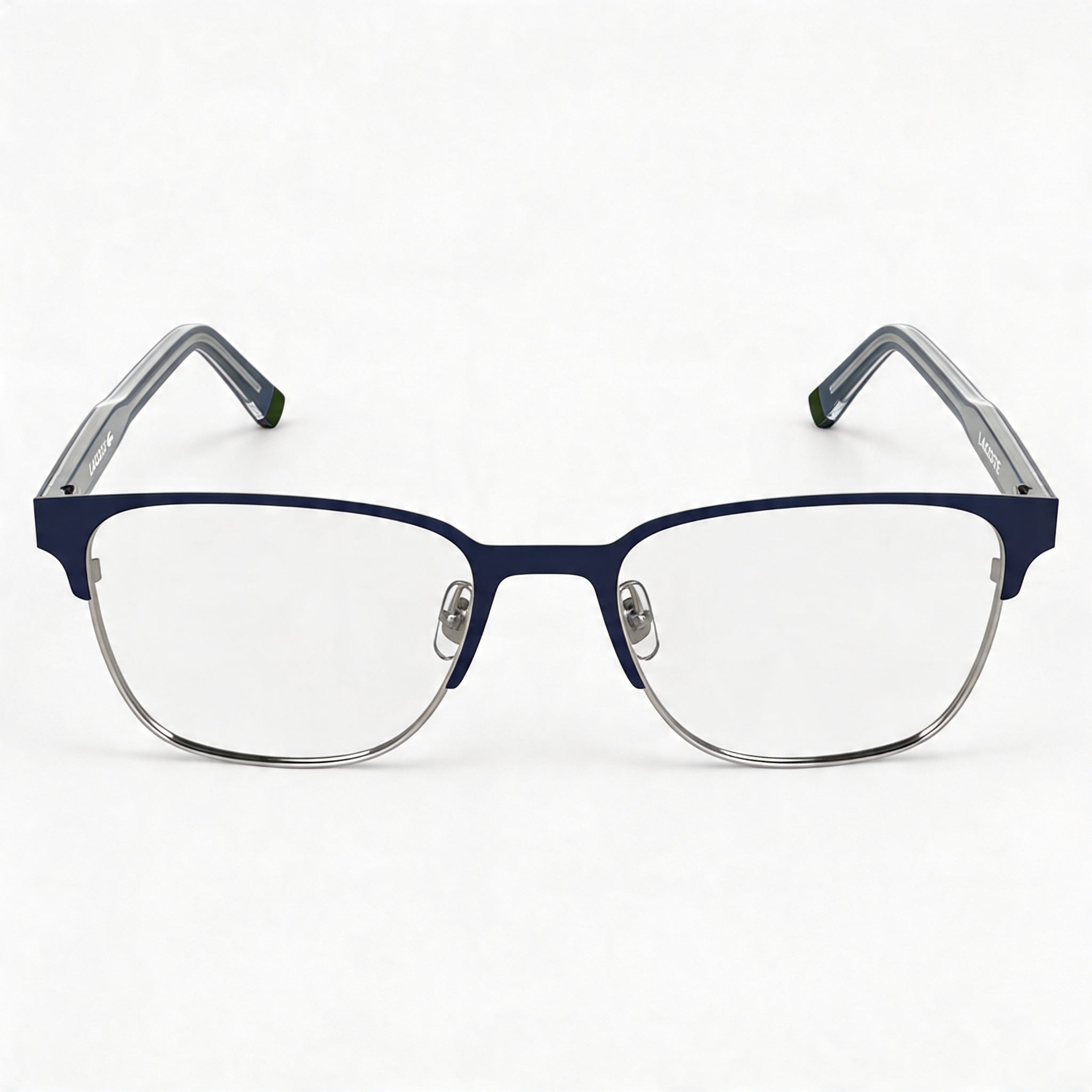 Lacoste Casual Style Men's Matte Blue Frame Ophthalmic Eyeglasses with Transparent Plastic Lenses 53-18-145, Photo 2