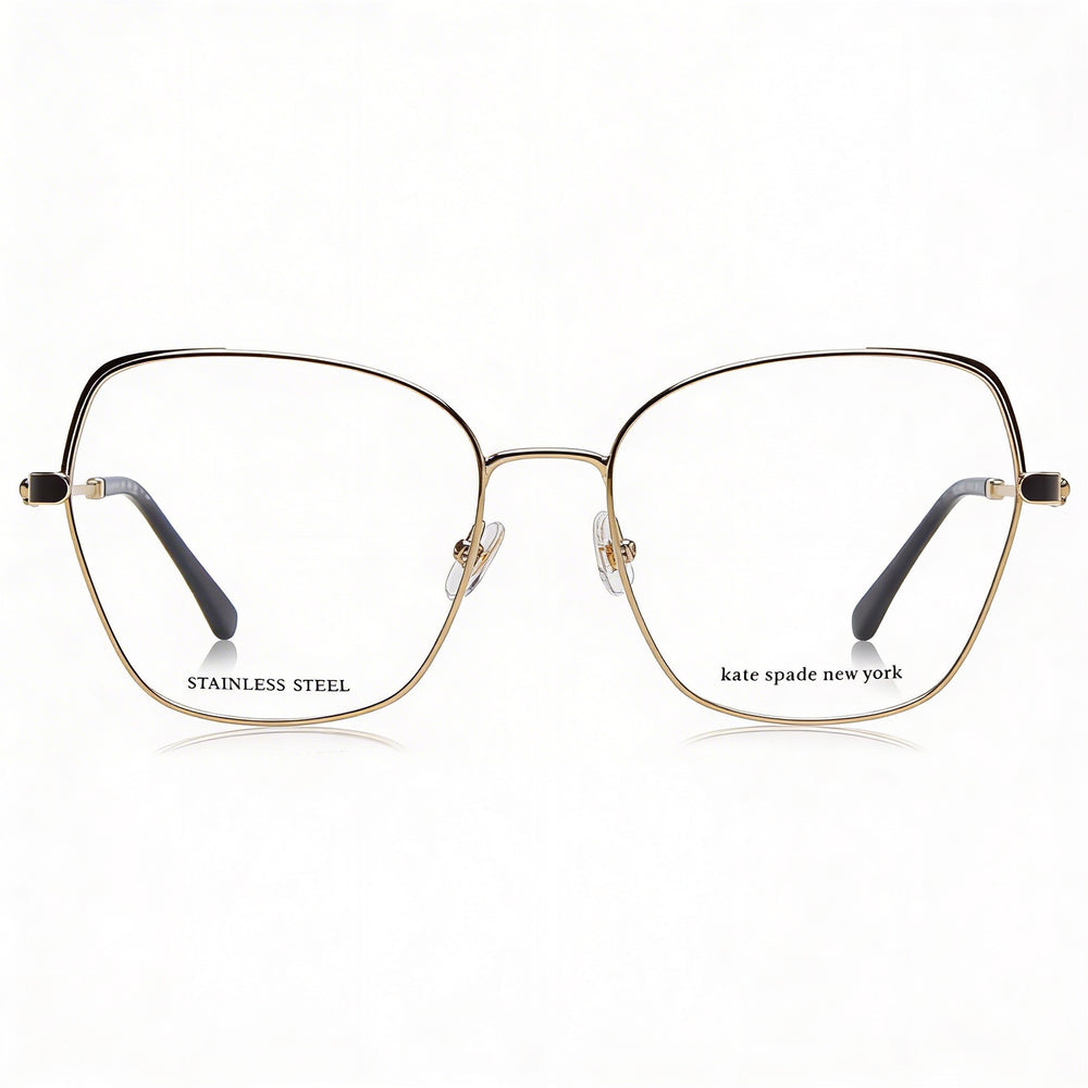 Kate Spade New York Zeena/G Women's Gold Black Stainless Steel Clear Demo Lenses Prescription Ready 54mm
