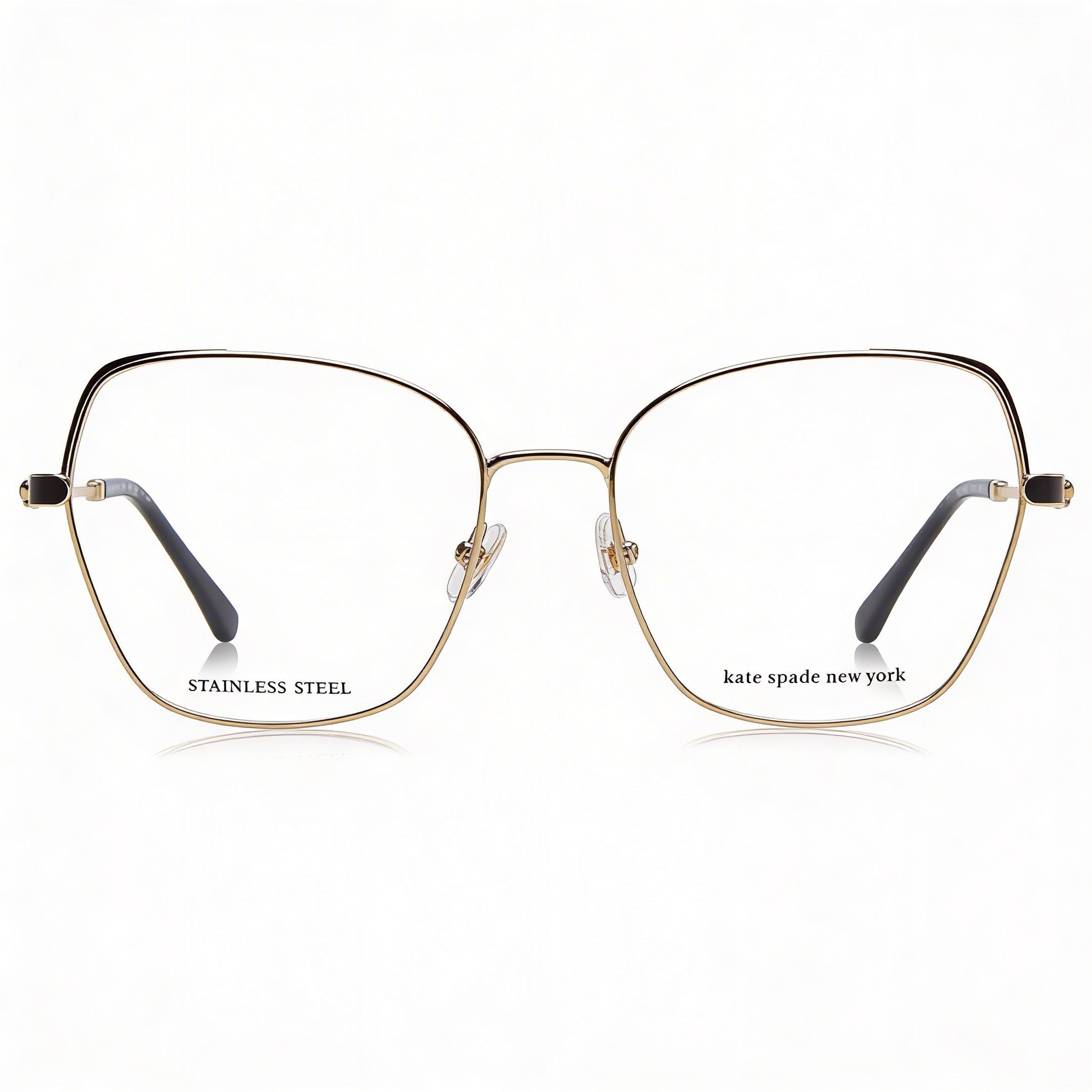 Kate Spade New York Zeena/G Women's Gold Black Stainless Steel Clear Demo Lenses Prescription Ready 54mm, Photo 2