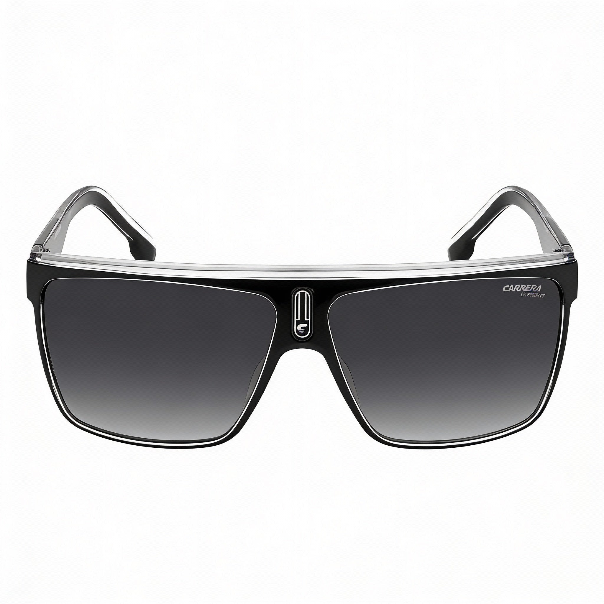 Carrera 22/N Unisex Black White Grey Shaded Polyamide Wraparound UV Protection Sunglasses 63mm, Photo 2