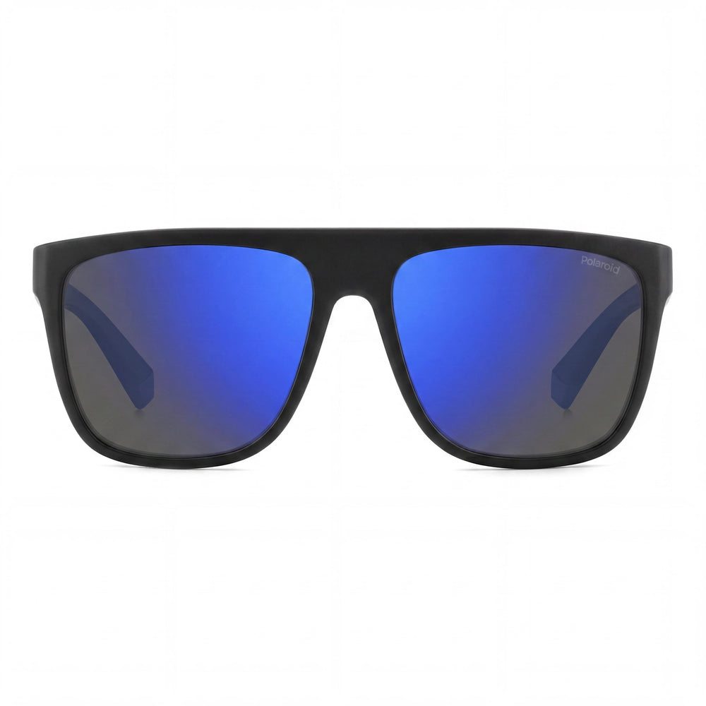 Polaroid Eyewear PLD 2162/S Men's Matte Black Blue Polycarbonate Frame Blue Mirror Polarized UV 400 Sunglasses 56mm