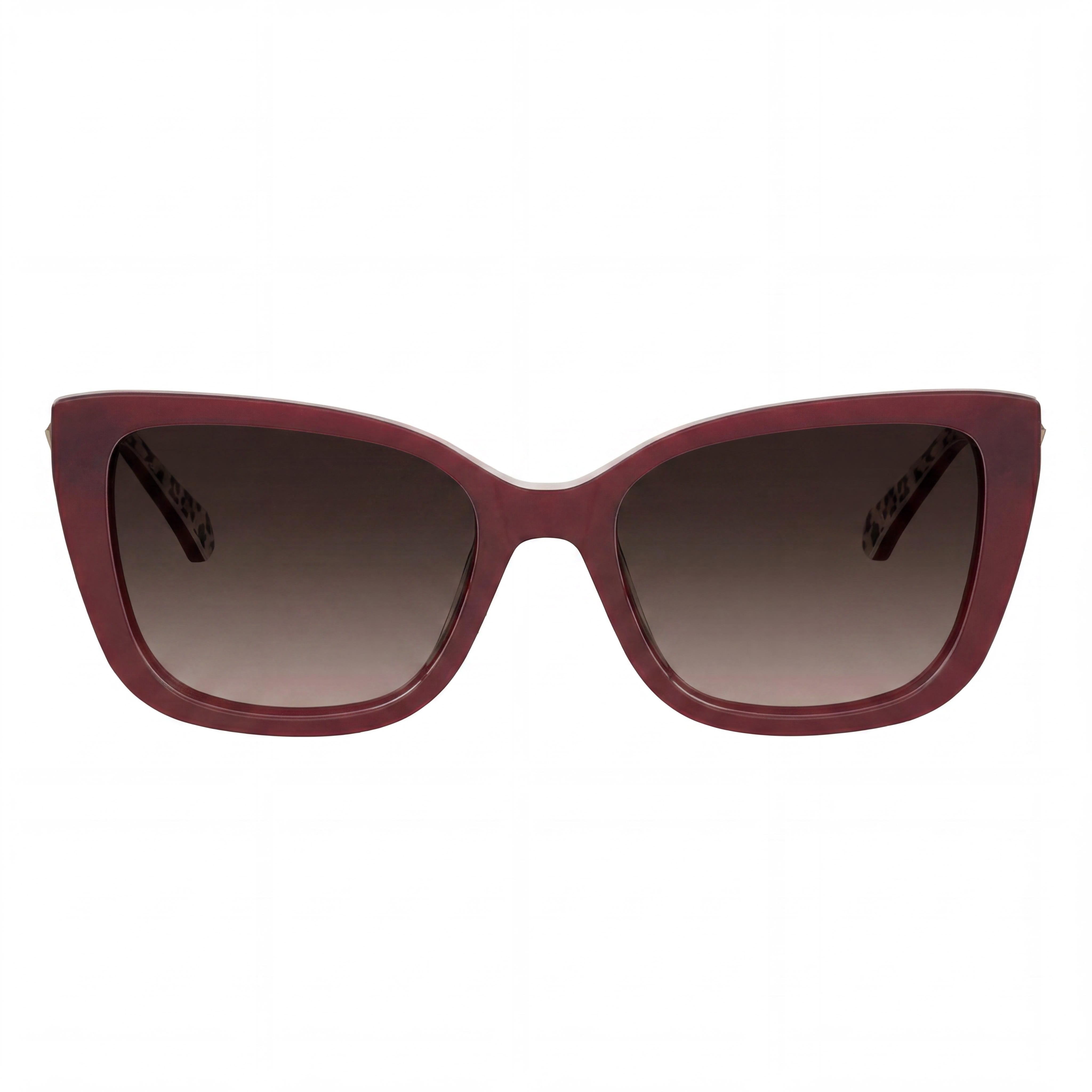 Gafas de Sol Casuales para Mujer Love Moschino con Estampado Rojo de Acetato y Cristales Sombreados Marrones, Protección UV 400, 54-18-140, Photo 2
