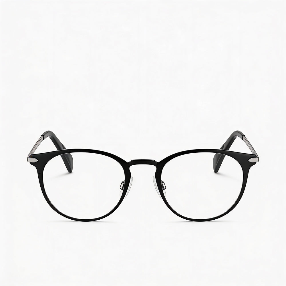 rag & bone Rnb 7005 Unisex Eyewear with Titanium Frame and Polycarbonate Lenses in Matte Black, , Size 51mm