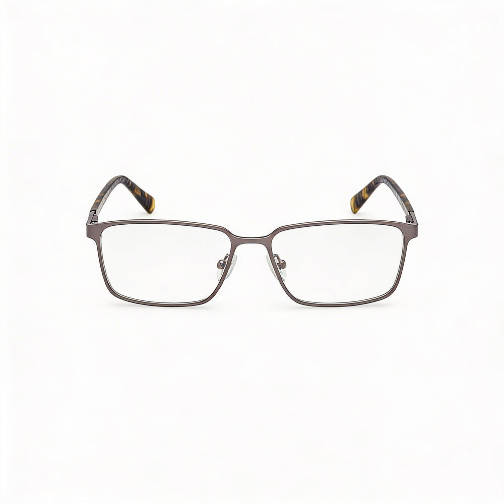 Guess Gu50244 Unisex Metal Frame Eyeglasses, Gunmetal with Transparent Polycarbonate Lenses, 55mm