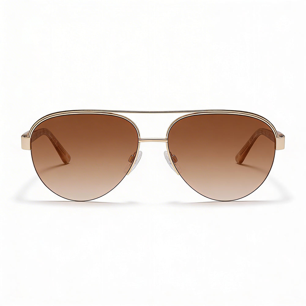bebe Bb7252 Women's Gold Acetate Frame with Polycarbonate UV Protected Non-Polarized Lenses Eyewear 57-15-140mm