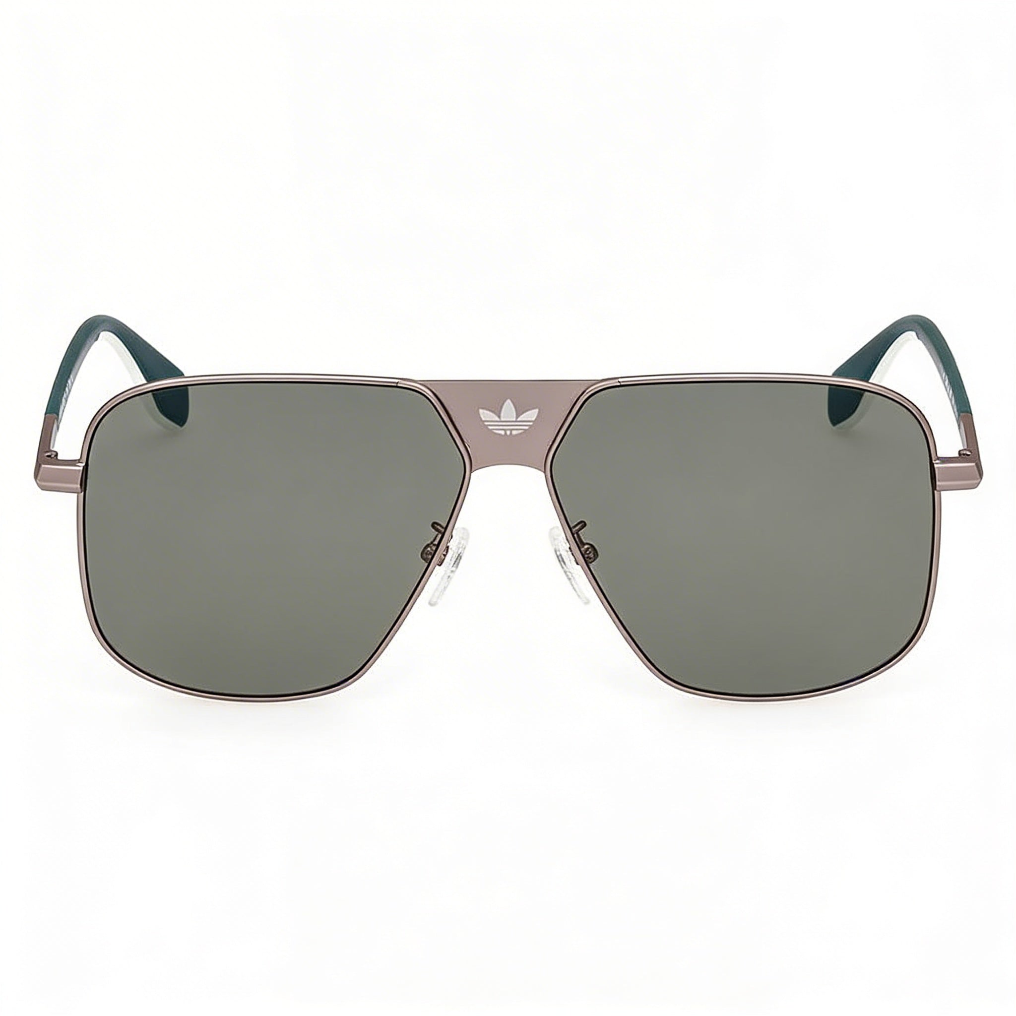 Gafas de sol adidas modernas unisex con montura de plástico gris plomo mate, lentes de acetato verdes y protección UV de 60 mm, Photo 1
