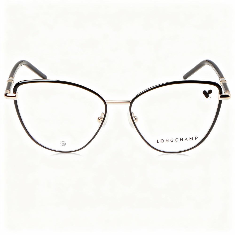 Longchamp LO2156 Men's Modern Metal Frame Optical Glasses, Gold Black, 54mm Polycarbonate Lens