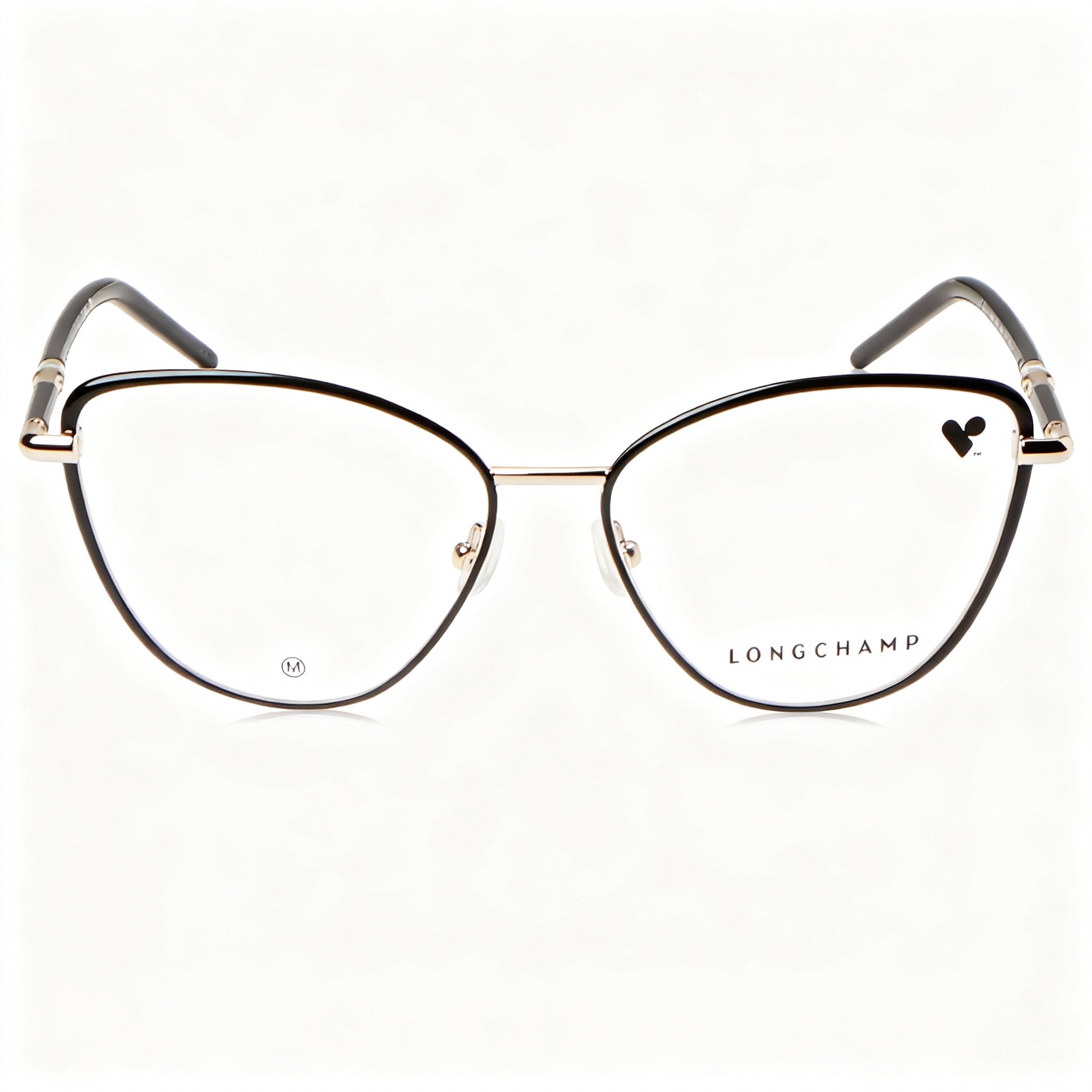 Longchamp LO2156 Men's Modern Metal Frame Optical Glasses, Gold Black, 54mm Polycarbonate Lens