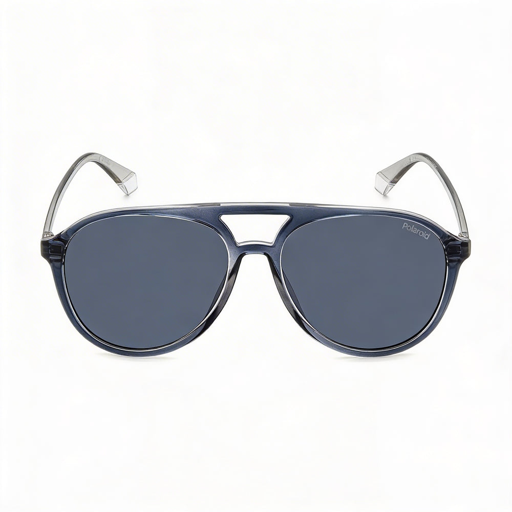 Polaroid Casual Women's Polycarbonate Grey Blue Frame Blue Lens Polarized 100% UV Pilot Sunglasses 56mm