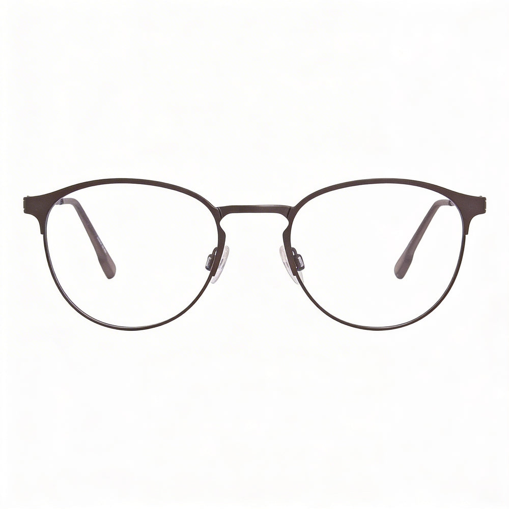 Flexon E1089 Unisex Metal Full Rim Round Eyeglasses Gunmetal 51mm