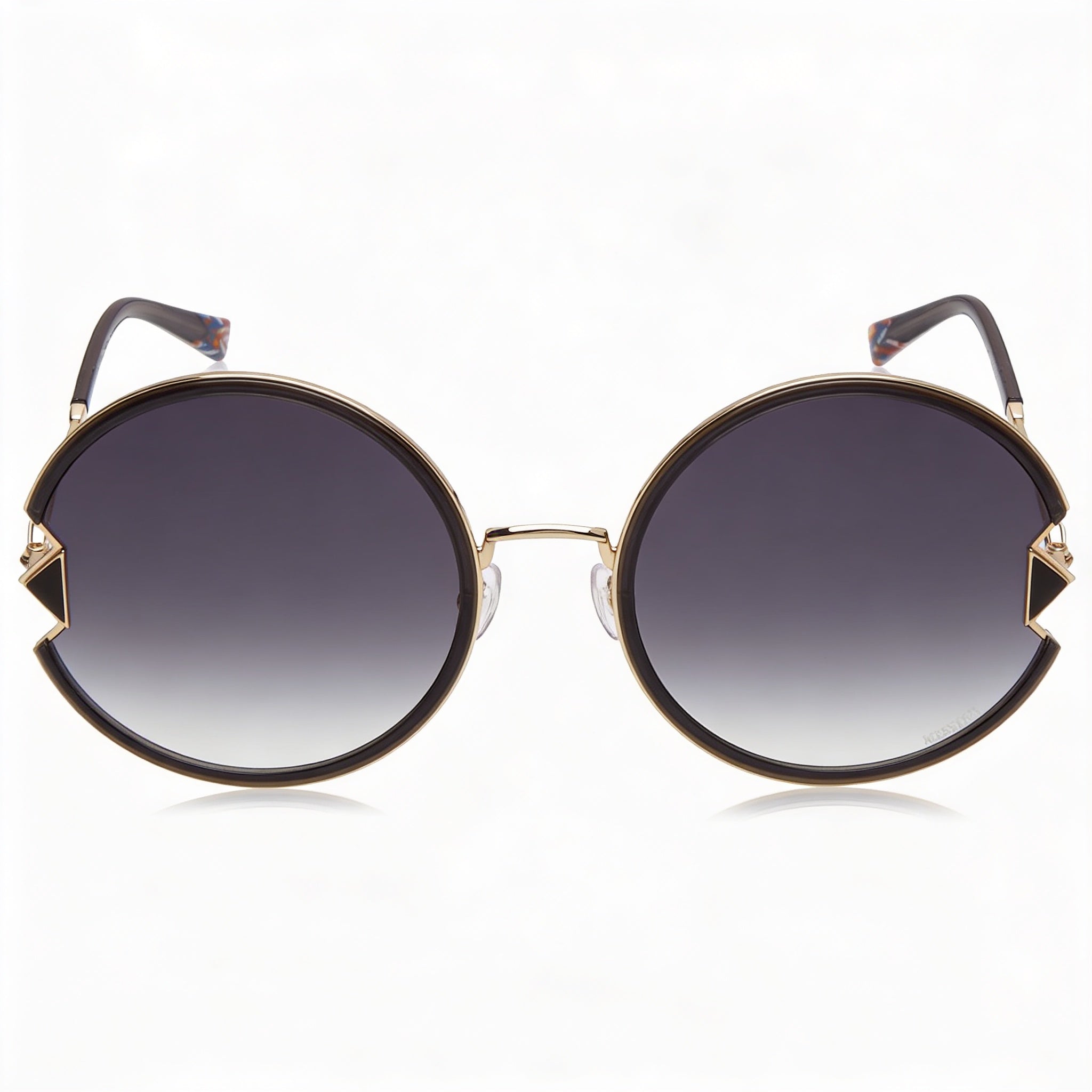 Missoni MIS 0074/S Oval Women's Gold Black Dark Grey Stainless Steel 100% UV Protection Sunglasses 59mm, Photo 1