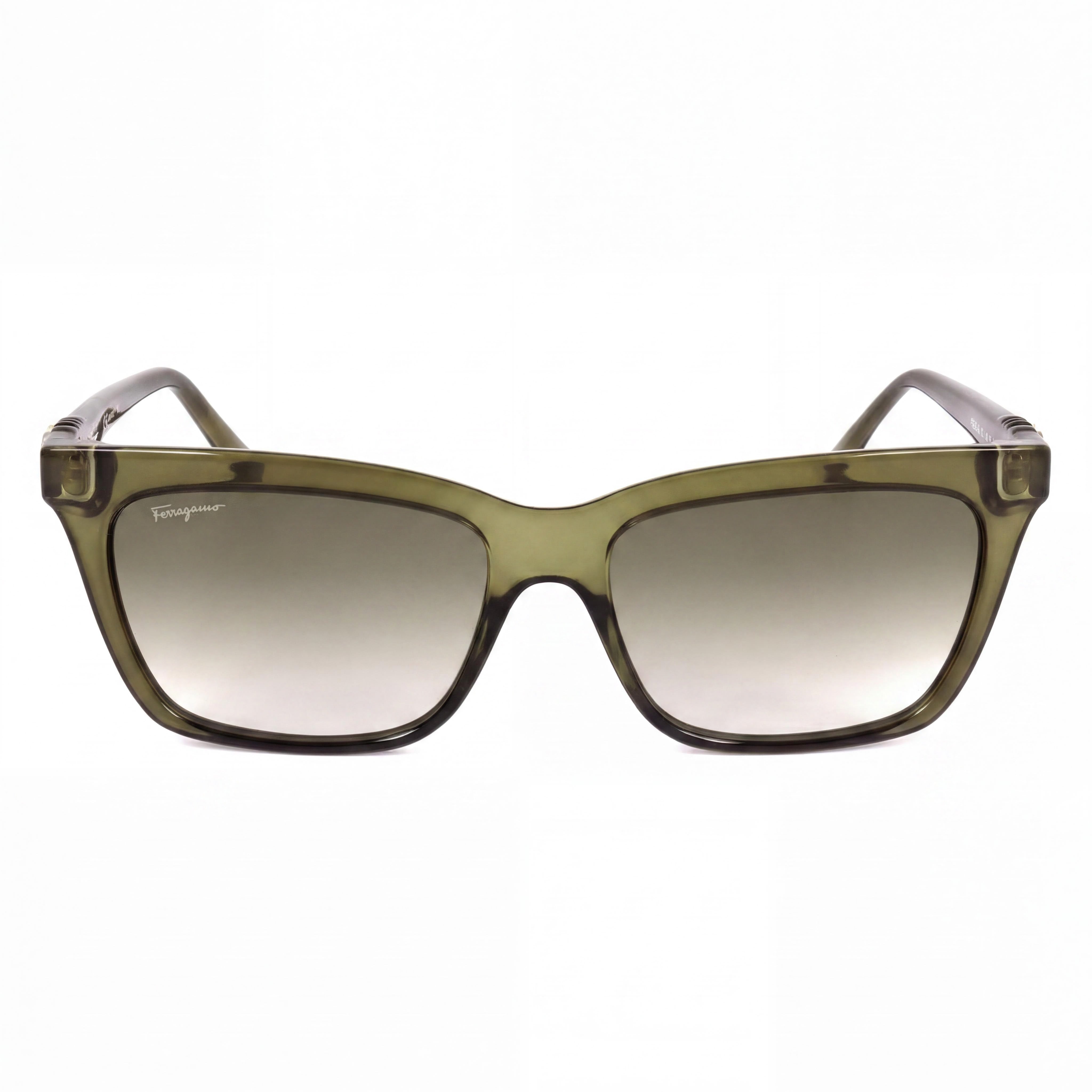 Salvatore Ferragamo Sf1027s Unisex Green Full Rim Plastic Frame Green Gradient Lens Eyewear 55-16-140, Photo 2