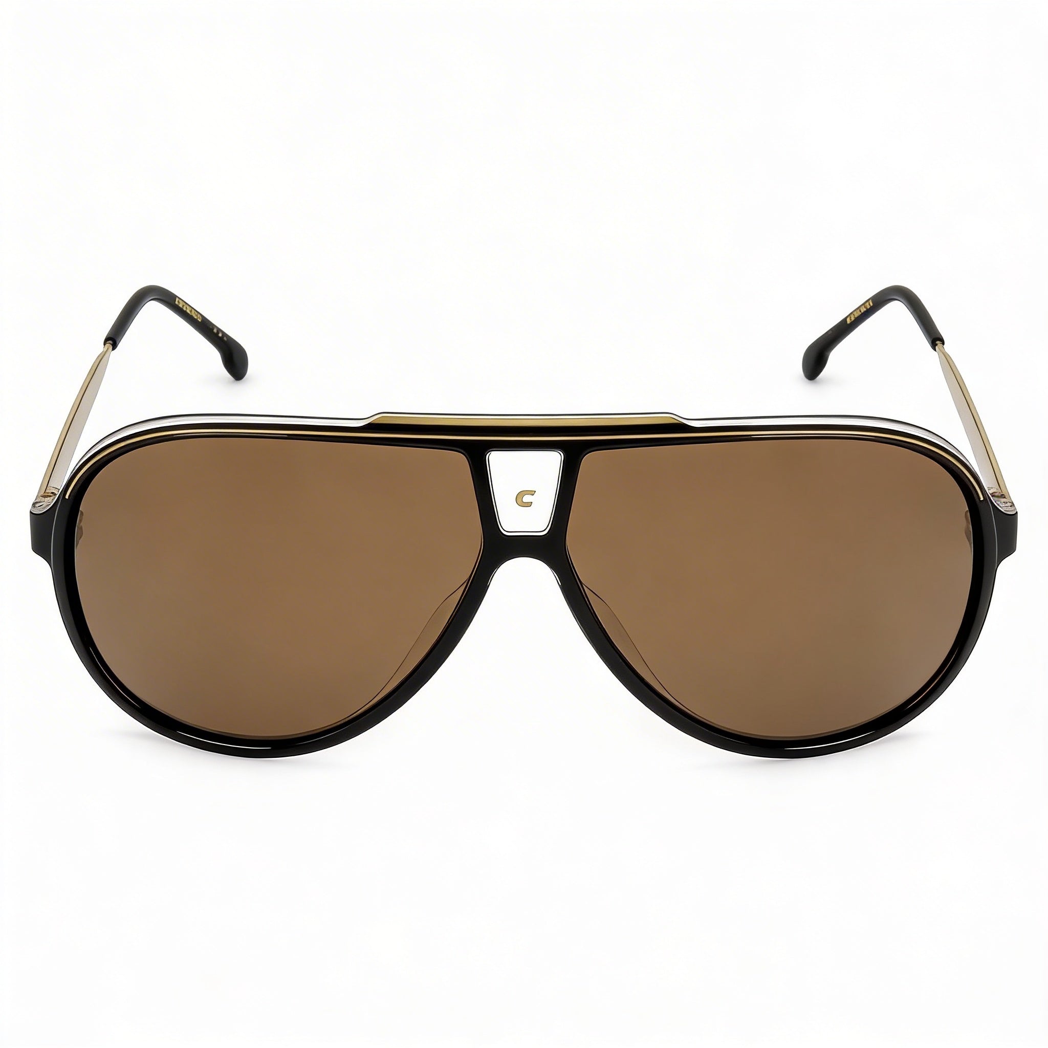 Gafas de sol Carrera Moderno Unisexo Negro Oro Elastómeros Termoplásticos Marco Lente Dorada 63mm Protección UV, Photo 2
