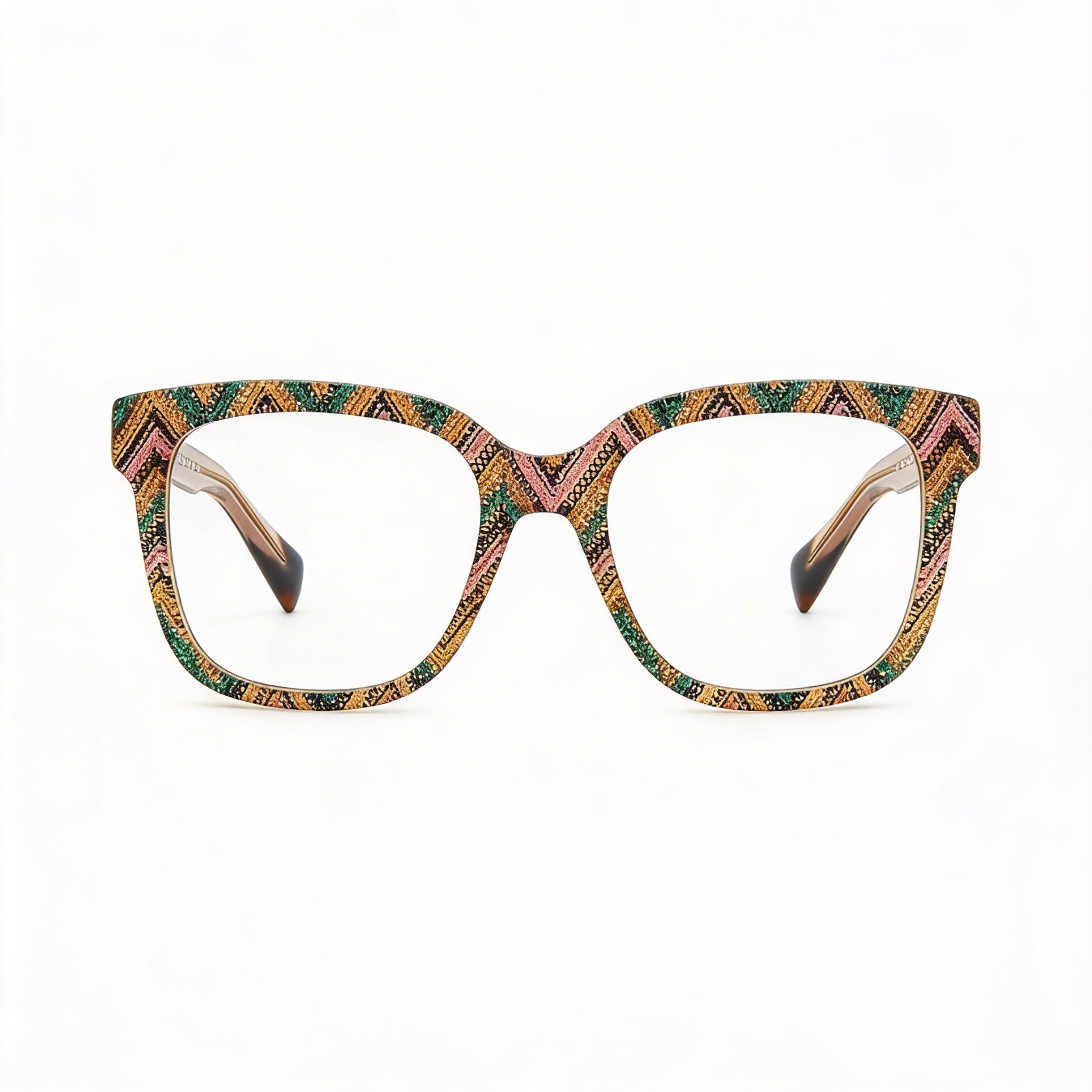 M Missoni Casual Women's Acetate Optical Frame Pattern Pink Green Lens 51mm Bridge 18mm Temple 140mm, Photo 2