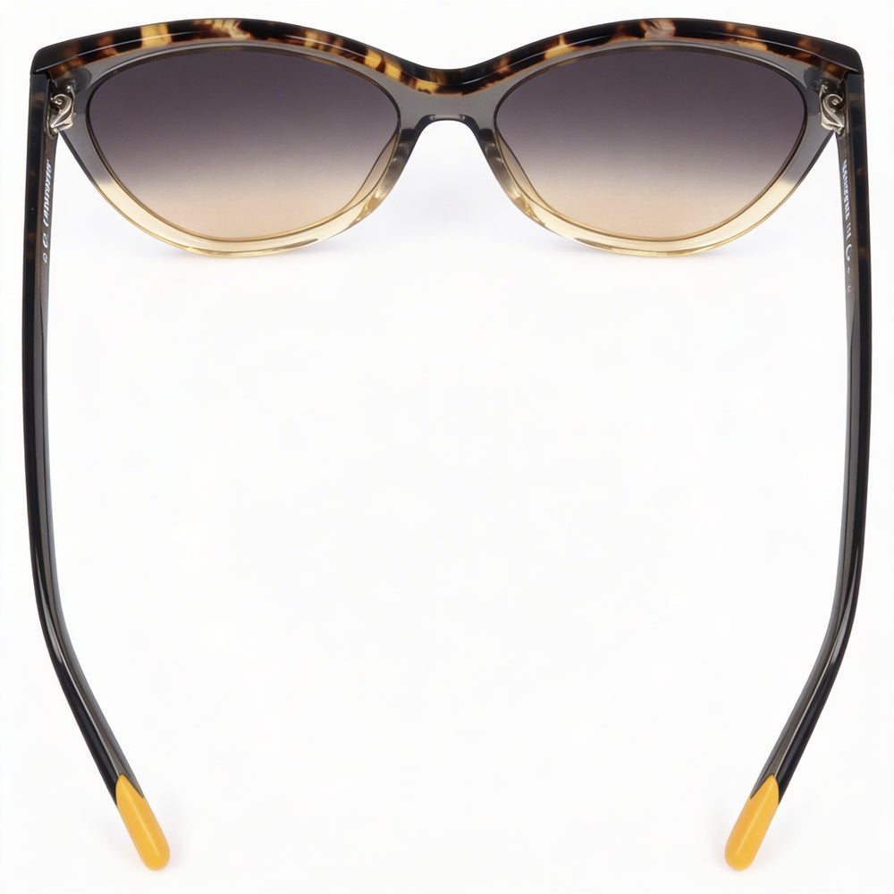 Gafas de sol Missoni Modern Cat Eye de acetato con protección UV y diseño transparente desvanecido efecto carey en gris y ocre para mujer, 57 mm