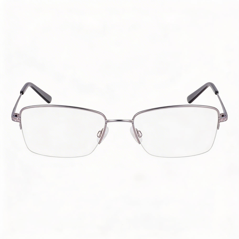 Gafas Flexon Classic Unisex con Montura Metálica, Gunmetal Claro Satinado, 54mm de Ancho de Lente