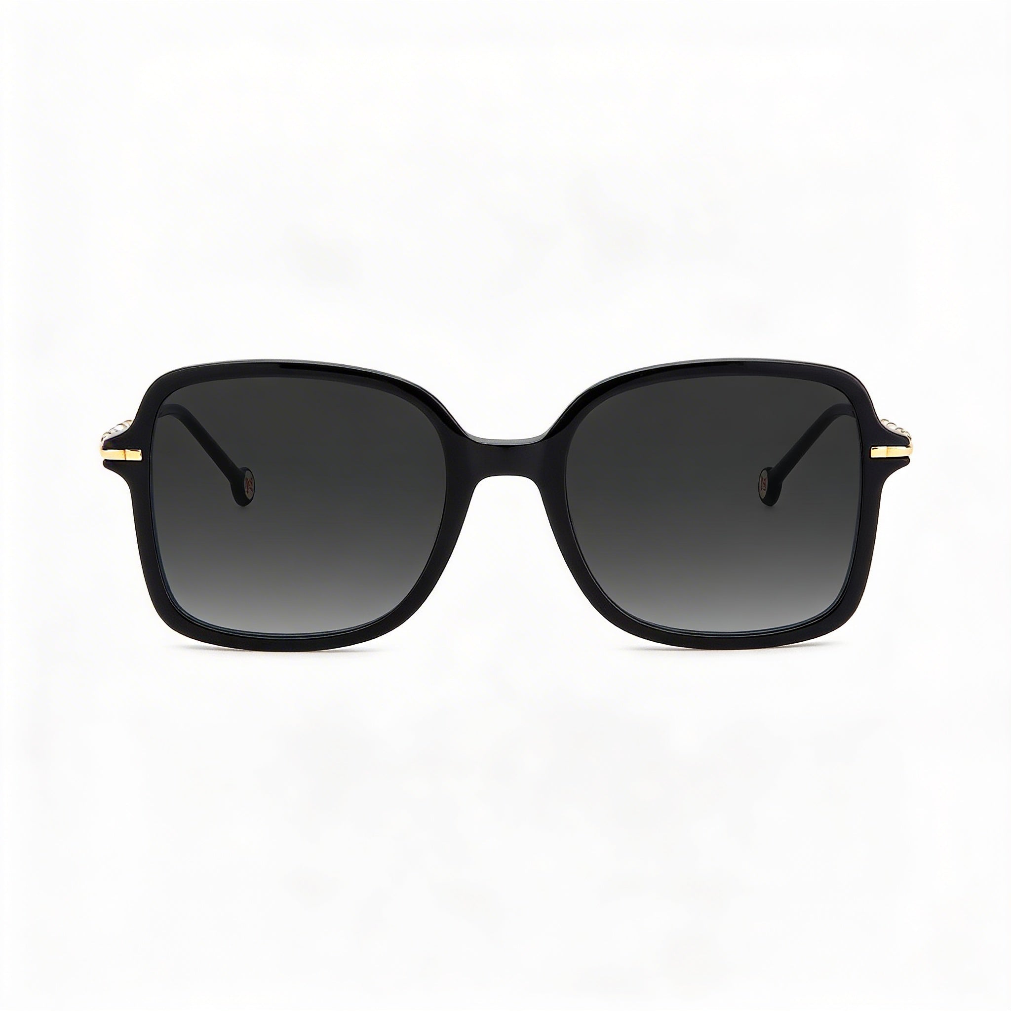 Carolina Herrera Classic Women's Square Black Plastic Dark Grey Shaded UV Protected Sunglasses 55-20-145, Photo 2