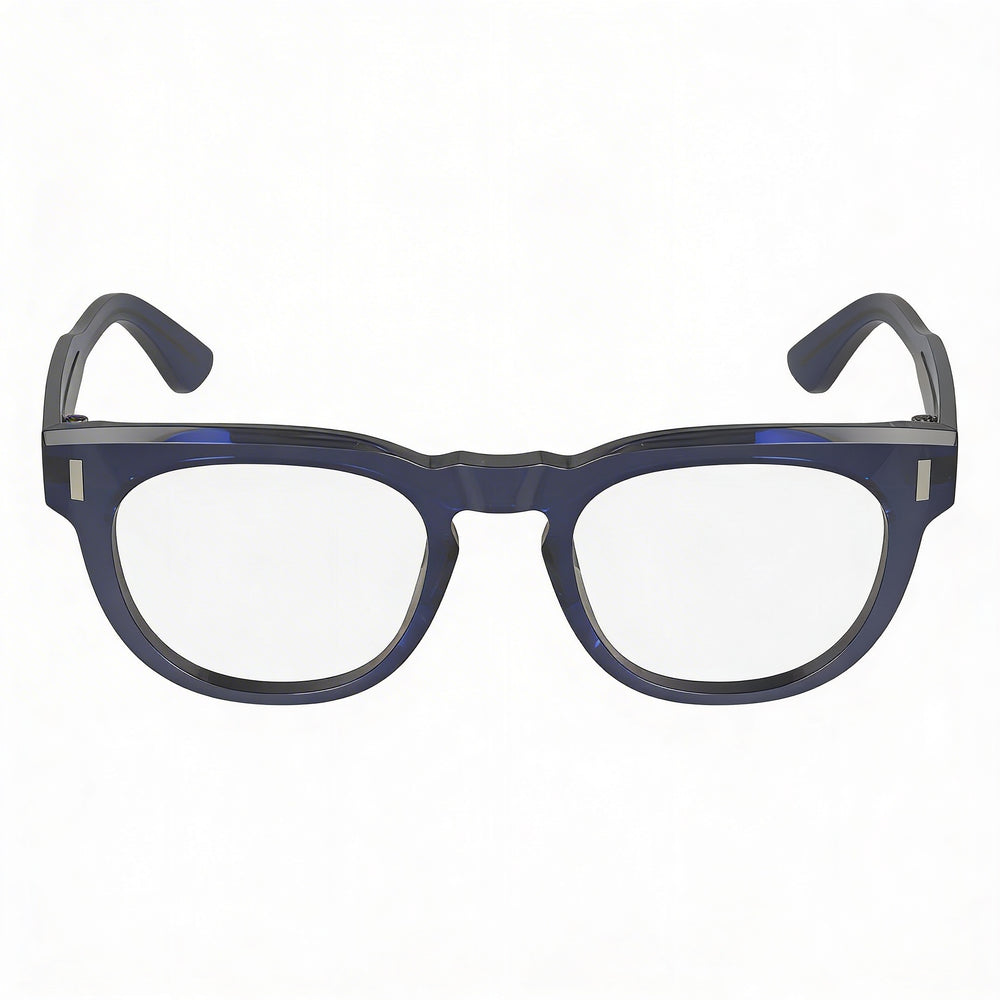 Gafas de sol Calvin Klein Ck23542 con montura de acetato azul y lentes de policarbonato azules para hombres y mujeres, 49 mm