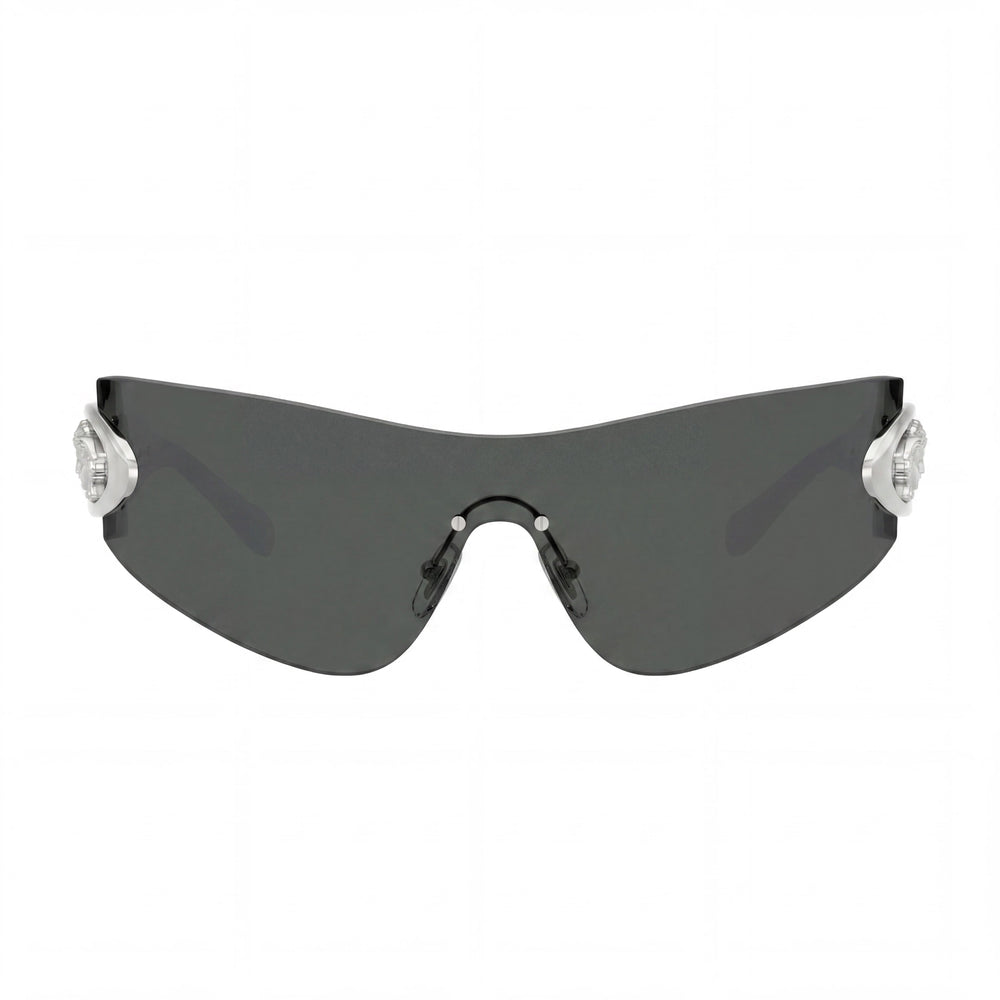 Gafas Versace Glam Modern Unisex de Acetato con Montura Gris Oscuro y Lentes de Policarbonato Gris Oscuro de 42 mm