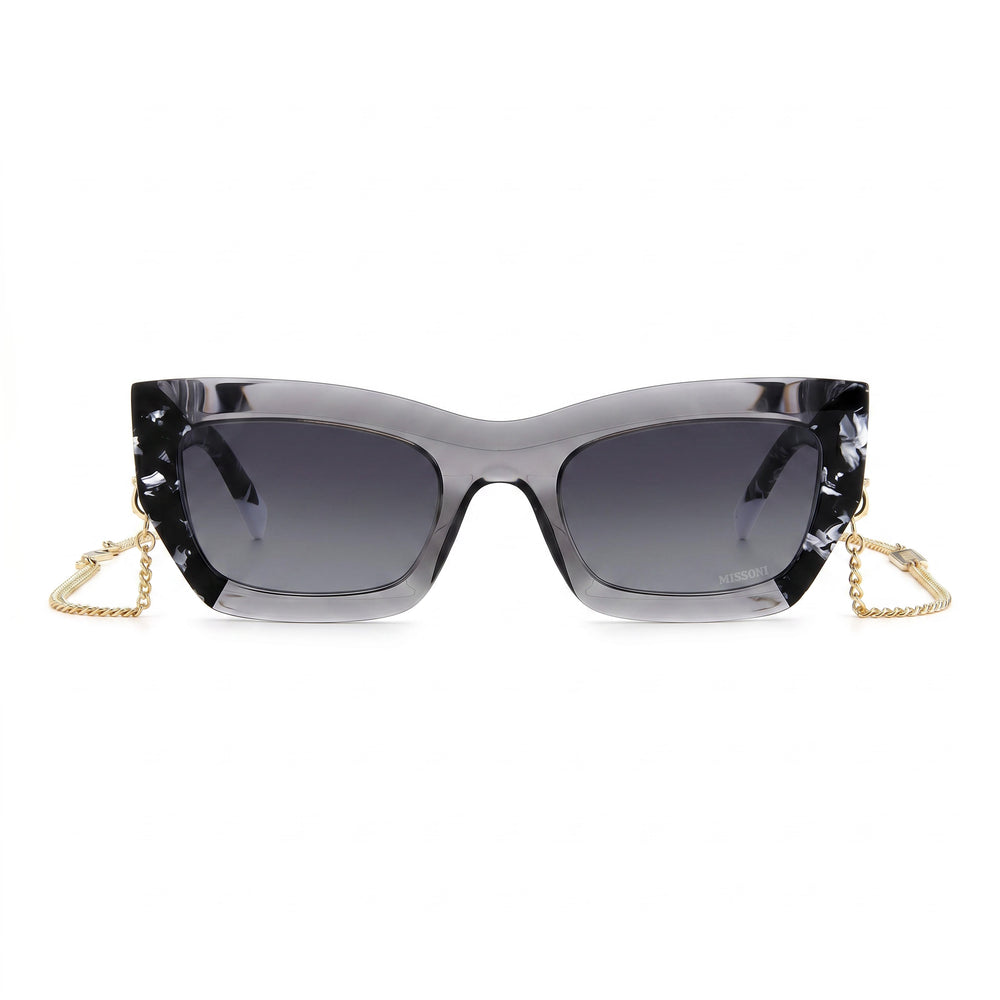 M Missoni Missoni Seasonal Women's Rectangular Plastic Dark Grey Shaded Non-Polarized Sunglasses 53mm