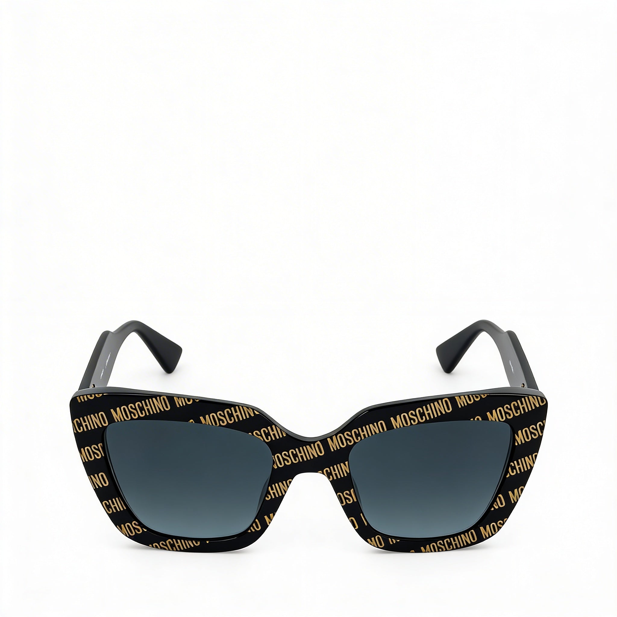 Moschino MOS148/S Women's Cat Eye Plastic Black Pattern Gradient Grey Shaded Non-Polarized UV Protection Sunglasses 52mm, Photo 1