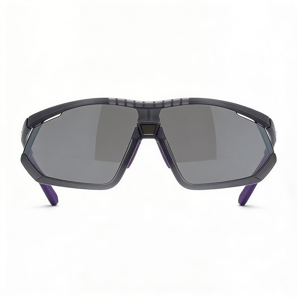 adidas Classic Unisex Sport Frosted Grey Composite Frame Sunglasses with Smoke Mirror Non-Polarized UV Lenses 59mm