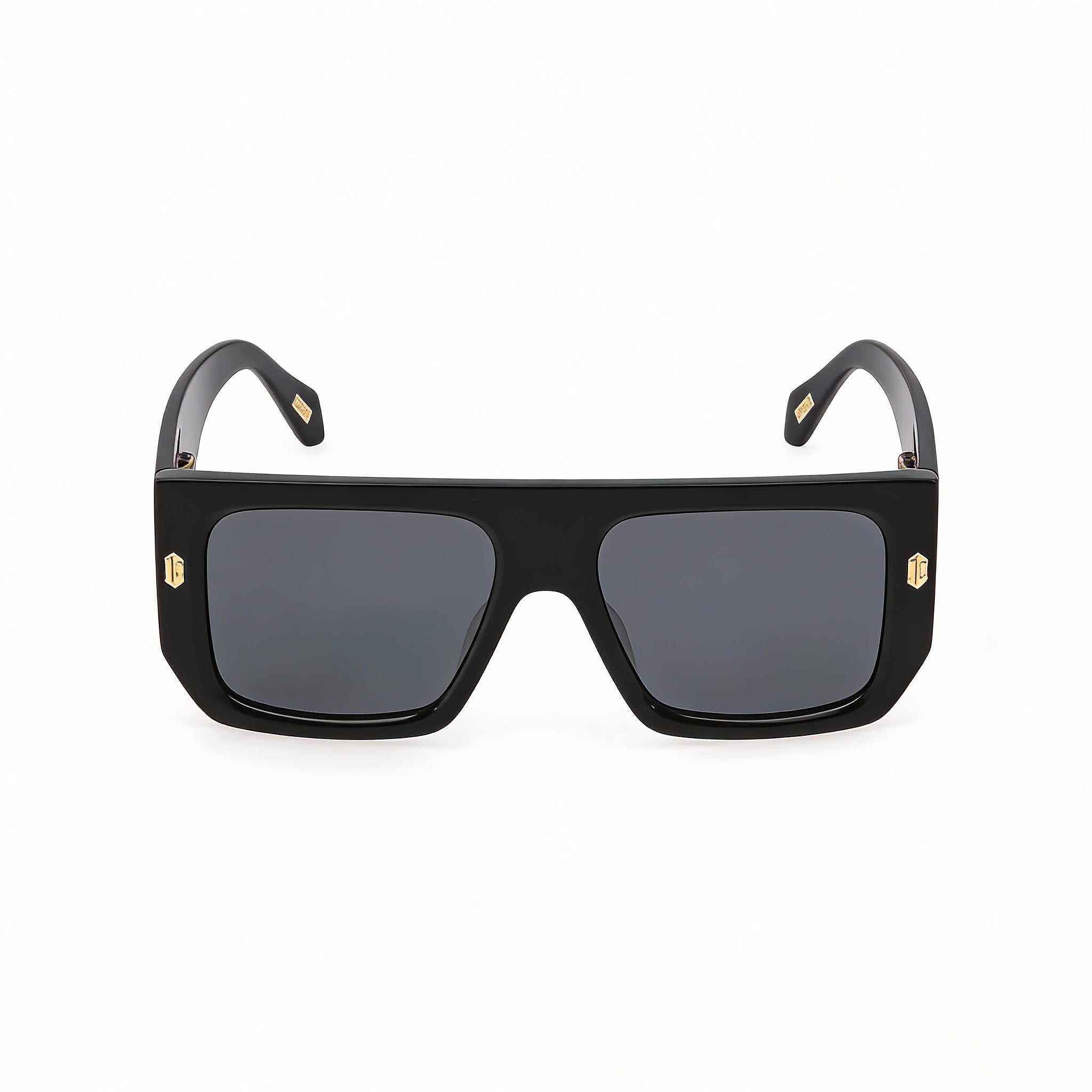 Just Cavalli SJC022 Women's Aviator Shiny Black Frame Smoke Mirror Silver Lens UV Protected Sunglasses 56mm