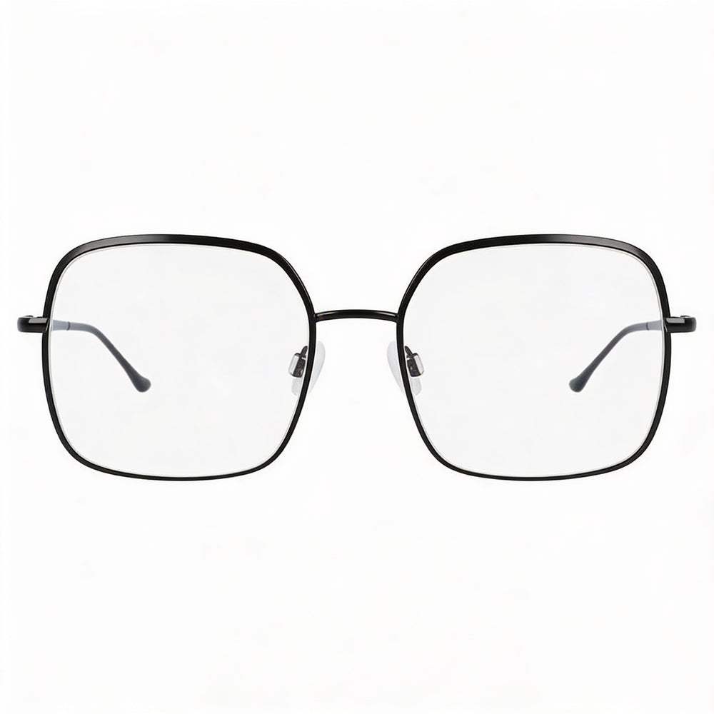 Gafas unisex Donna Karan DO1003 con montura metálica negra y lentes transparentes personalizables (talla 52-52-140)