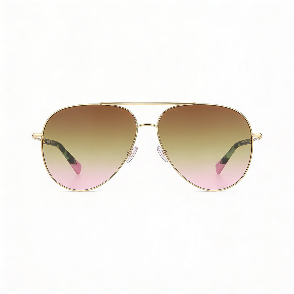 Missoni MIS 0120/S Aviador Mujer Acero Inoxidable Oro Marrón Cuerno 100% Protección UV Lentes de Policarbonato 60mm