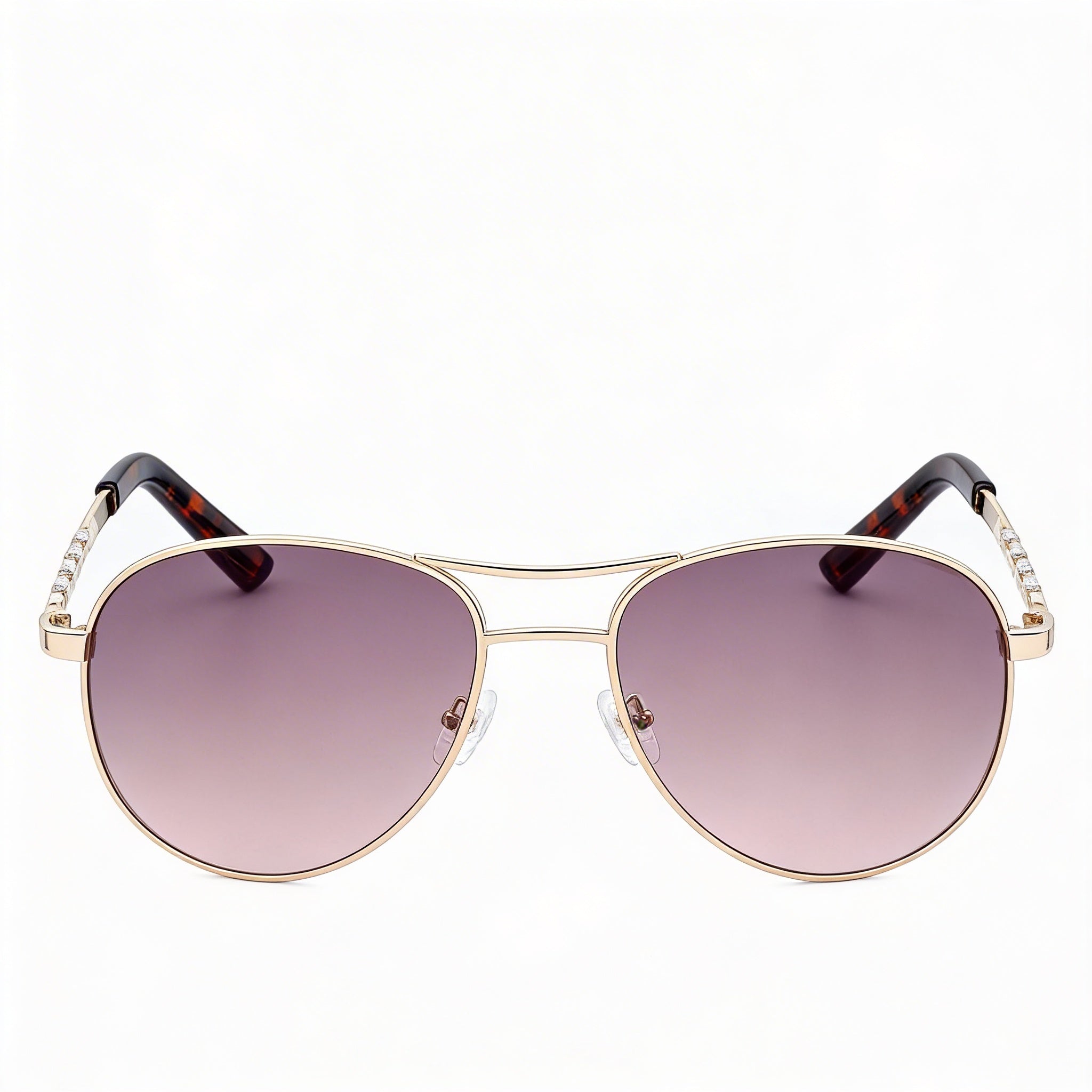 GUESS Women's Multicoloured Metal Frame Brown Lens Non-Polarized 100% UV Protection Sunglasses 61mm, Photo 2