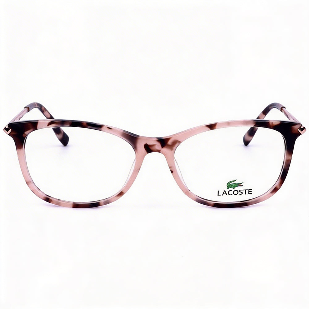 Lacoste Casual Women's Eyeglasses with Acetate Frame in Petrol Havana Color, Non-Polarized Polycarbonate Lenses, Size 53-16-140mm
