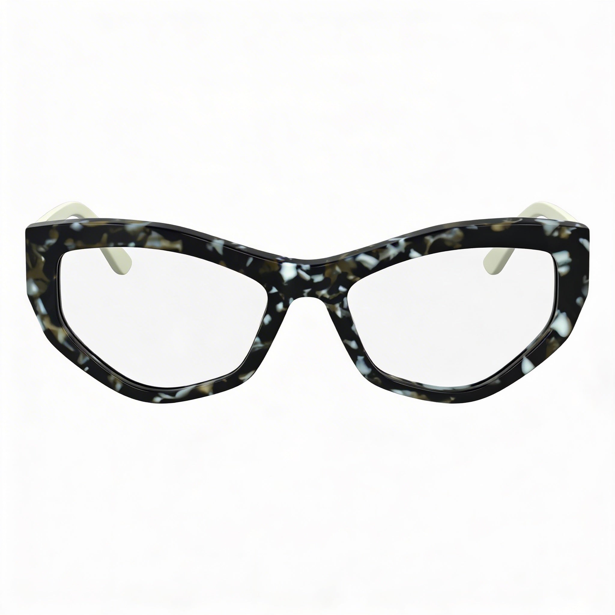 Gafas KARL LAGERFELD Kl6211 Unisex con montura de acetato negro mármol y lentes de policarbonato transparente de 55 mm, Photo 2