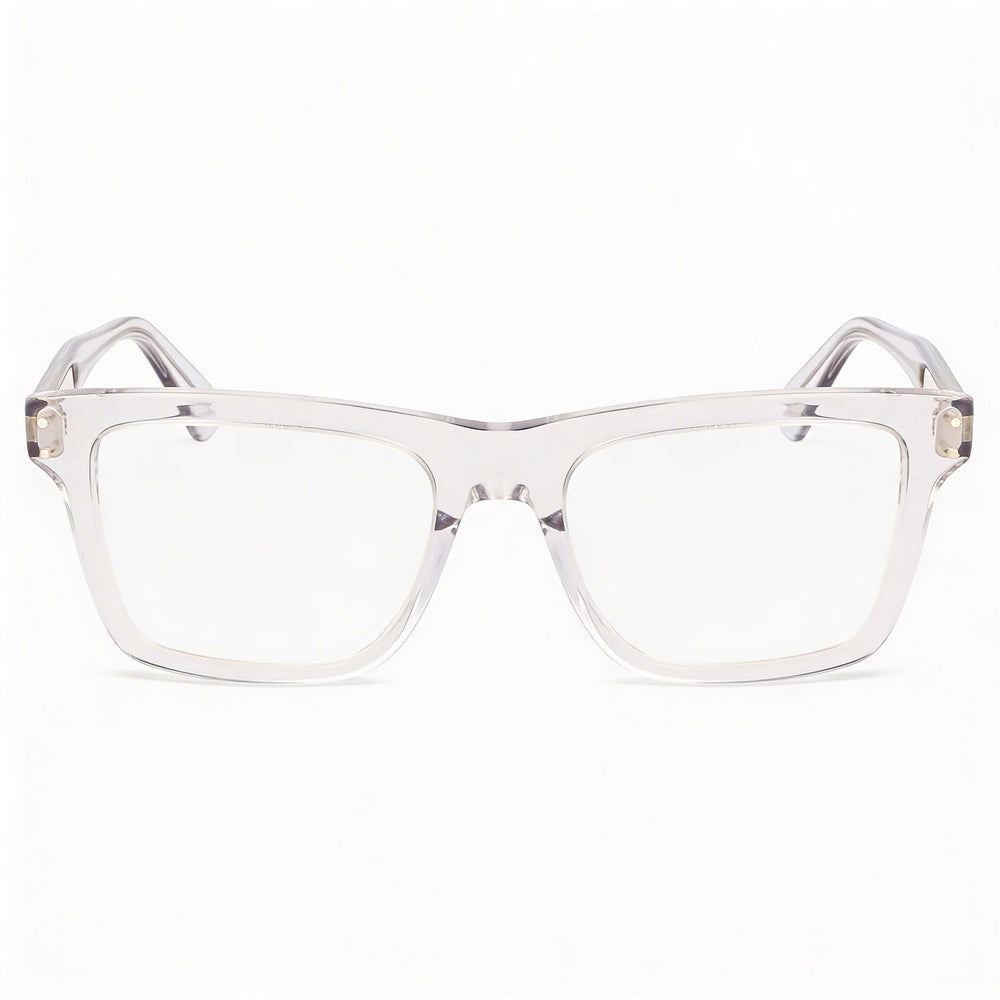 Salvatore Ferragamo Modern Women's Plastic Full Rim Square Eyeglasses Light Crystal Grey 53-19