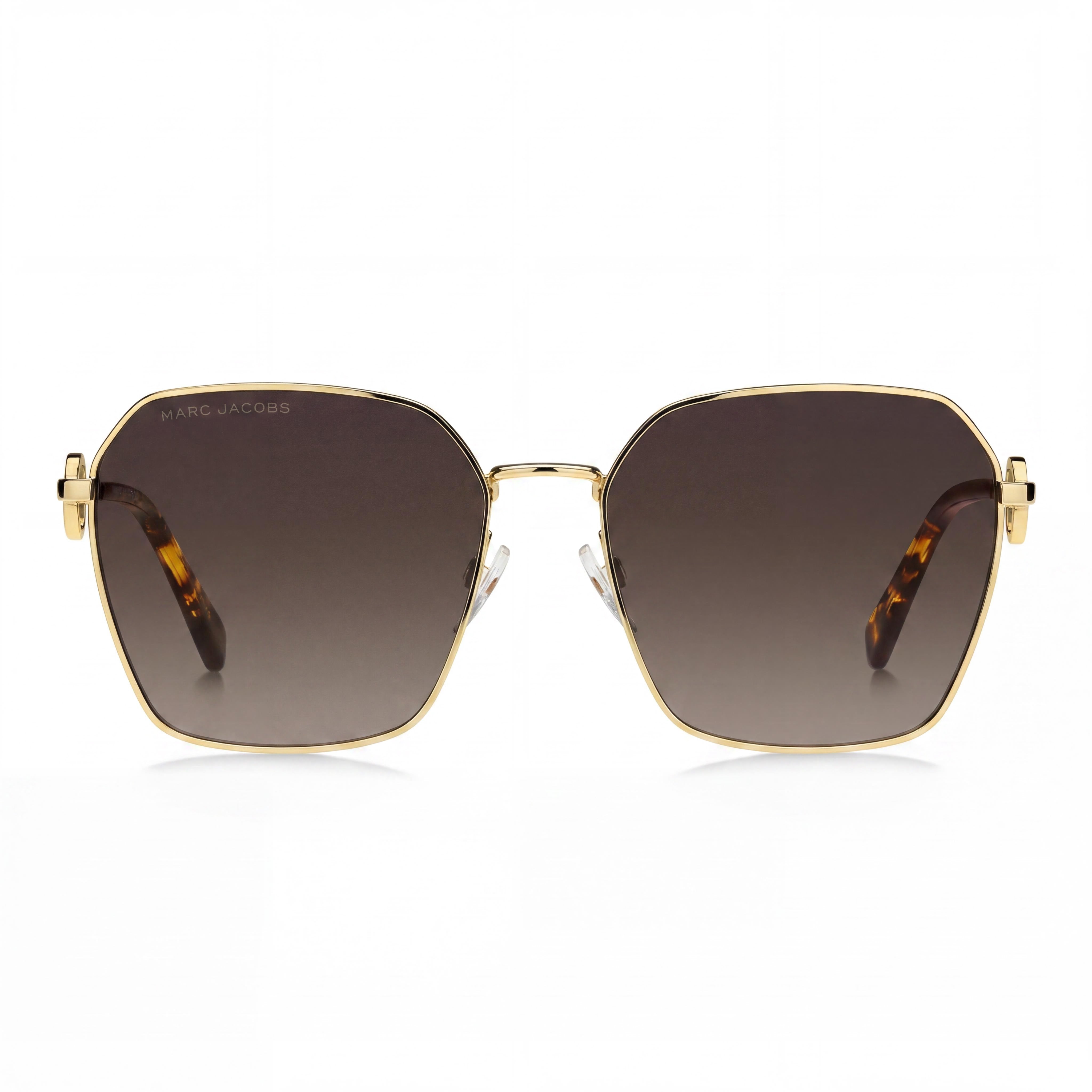 Marc Jacobs MARC 729/S Women's Casual Square Metal Sunglasses, Gold Havana Frame, Brown Shaded Polycarbonate Lens, 58mm, Photo 2