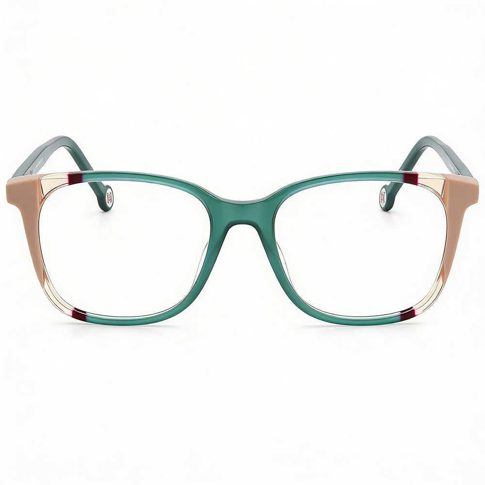 Carolina Herrera Women's Modern Acetate Teal Brown Non-Polarized Polycarbonate Lenses Sunglasses 52mm