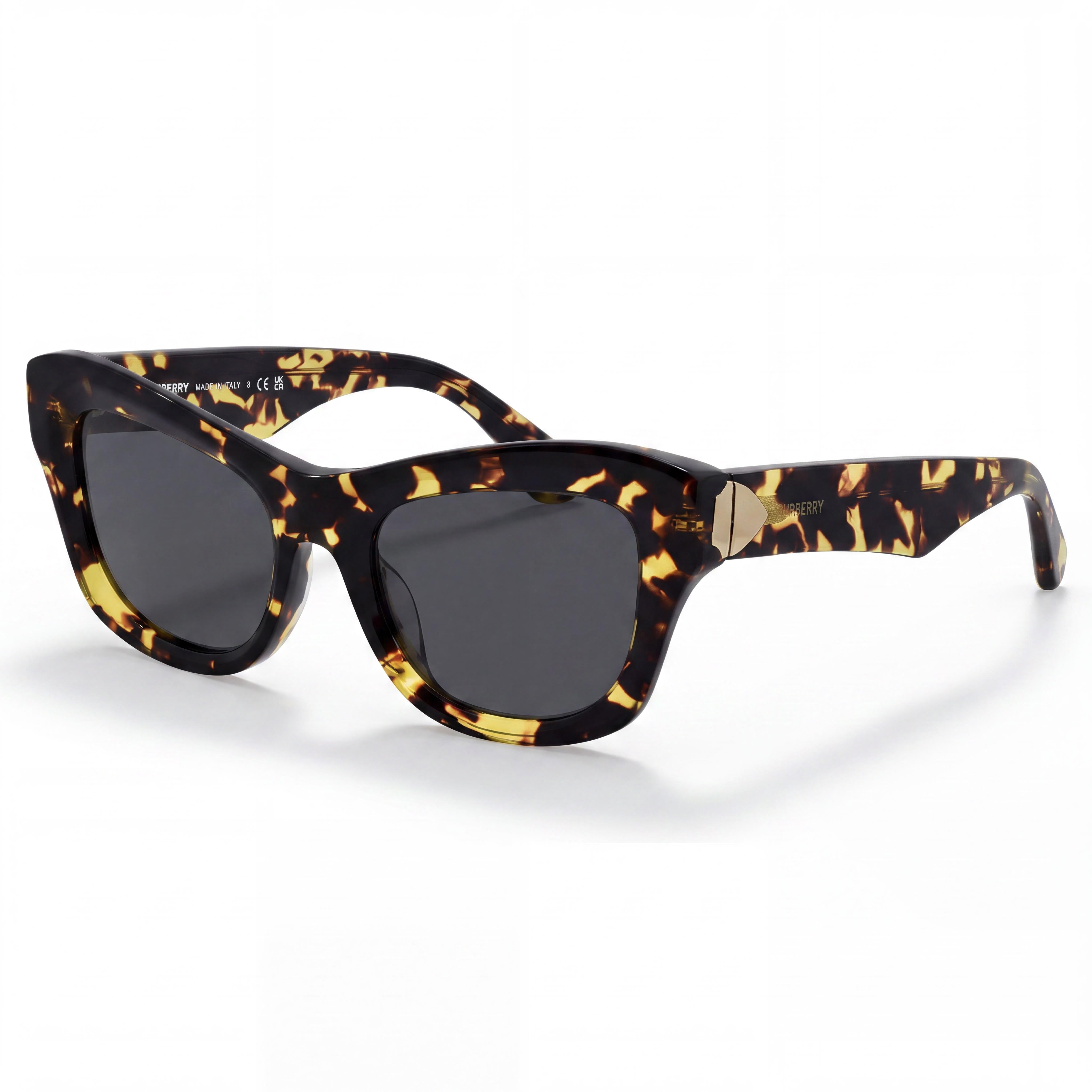 BURBERRY Classic Unisex Tortoise Acetate Dark Grey Lens UV Protection Sunglasses 51mm, Photo 1